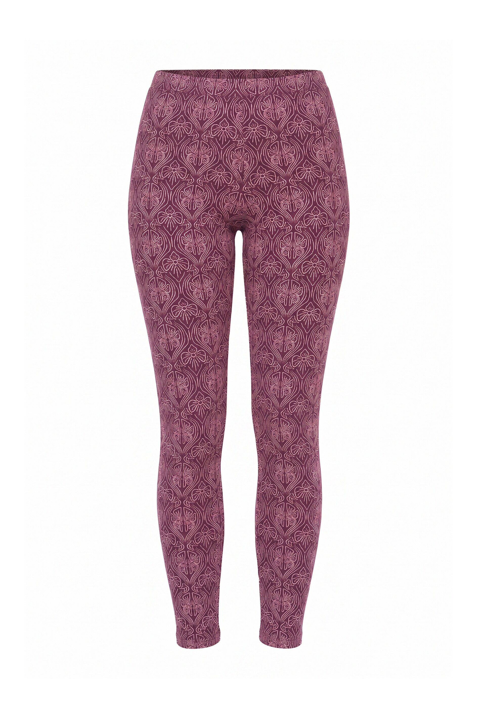 Ulla Popken Leggings Leggings Blüten Elastikbund Stretch Biobaumwolle