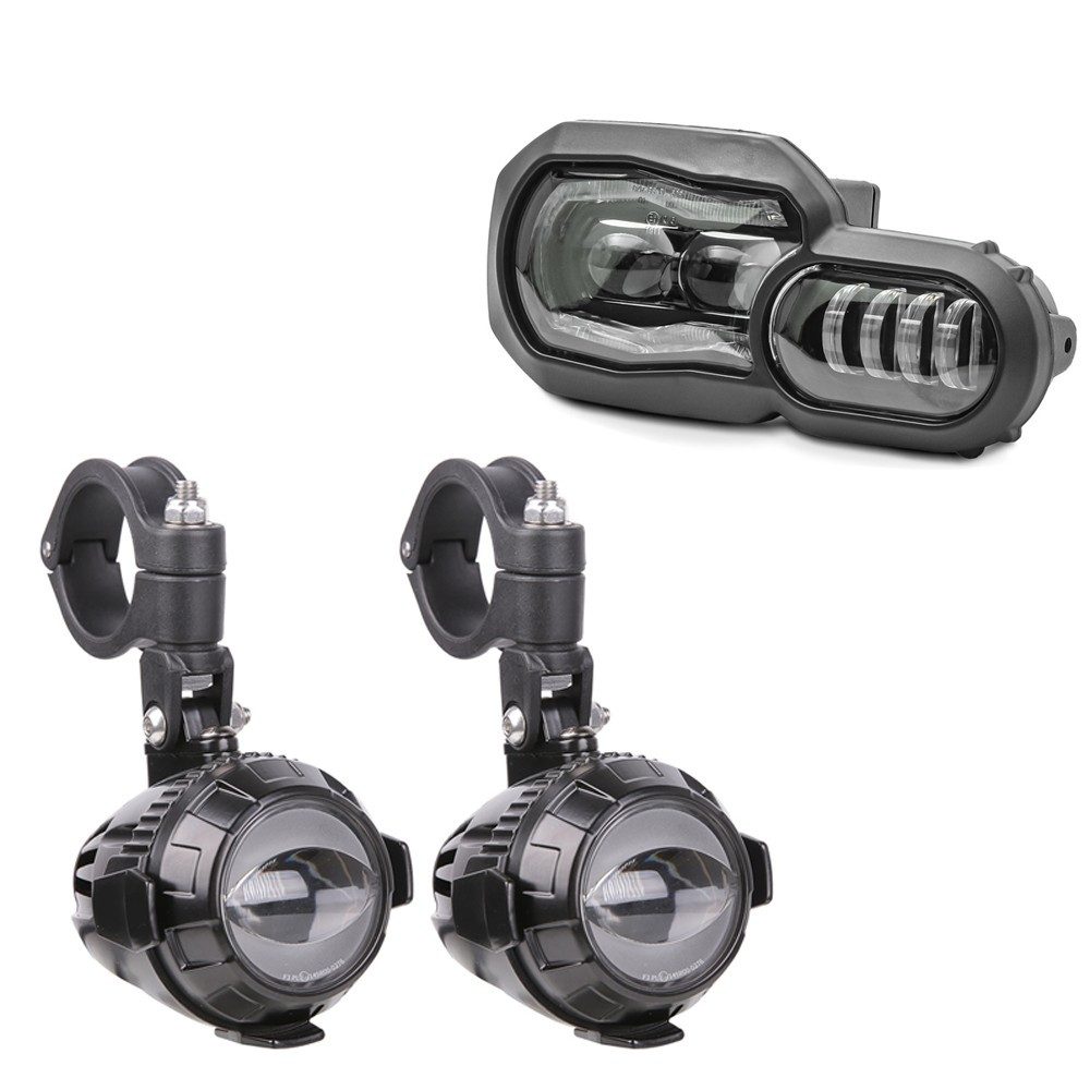 Lumitecs Halter LED Zusatzscheinwerfer + LED Scheinwerfer passend für BMW F 800 GS / A
