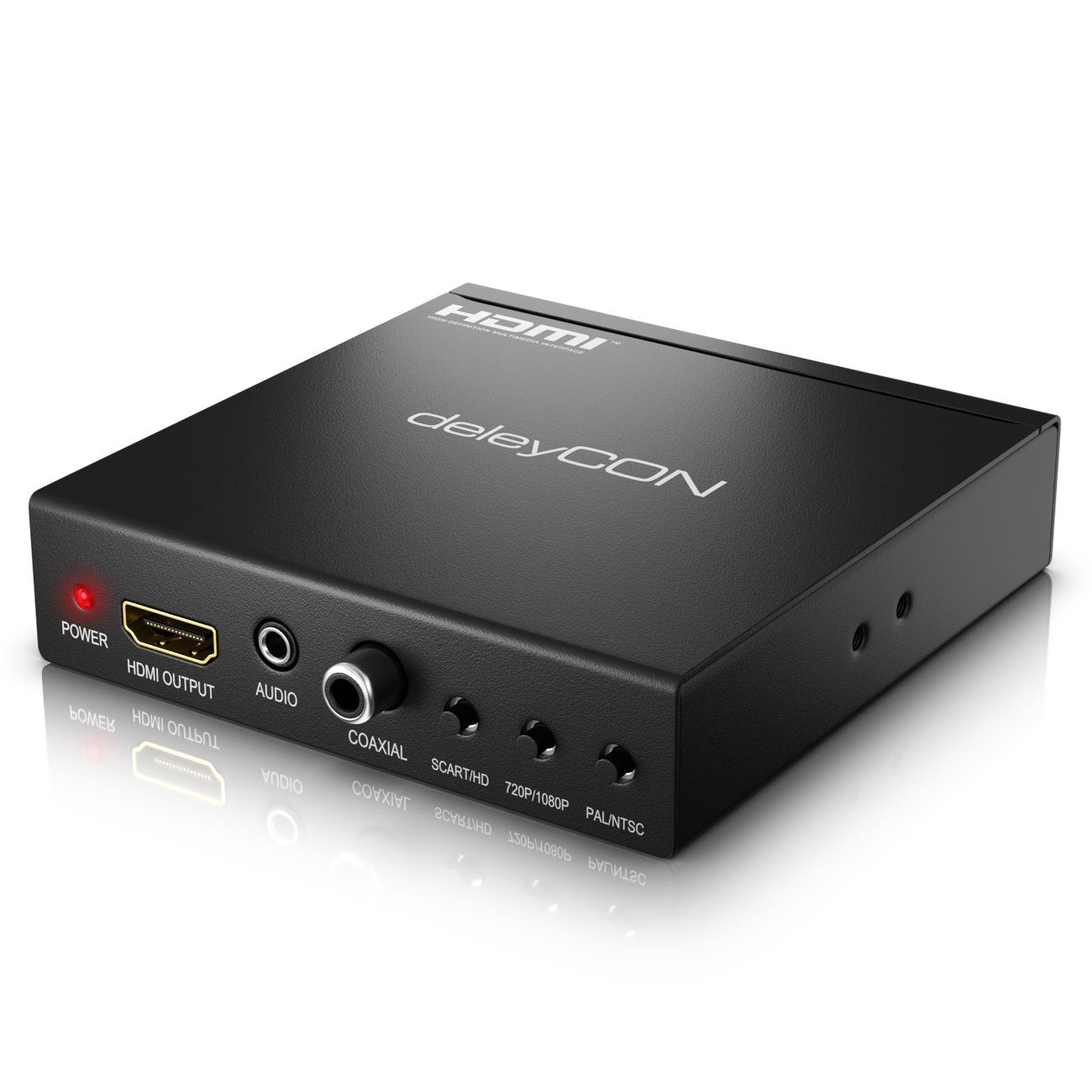 deleyCON deleyCON SCART zu HDMI Konverter mit Audio Extractor SCART + HDMI Audio- & Video-Adapter