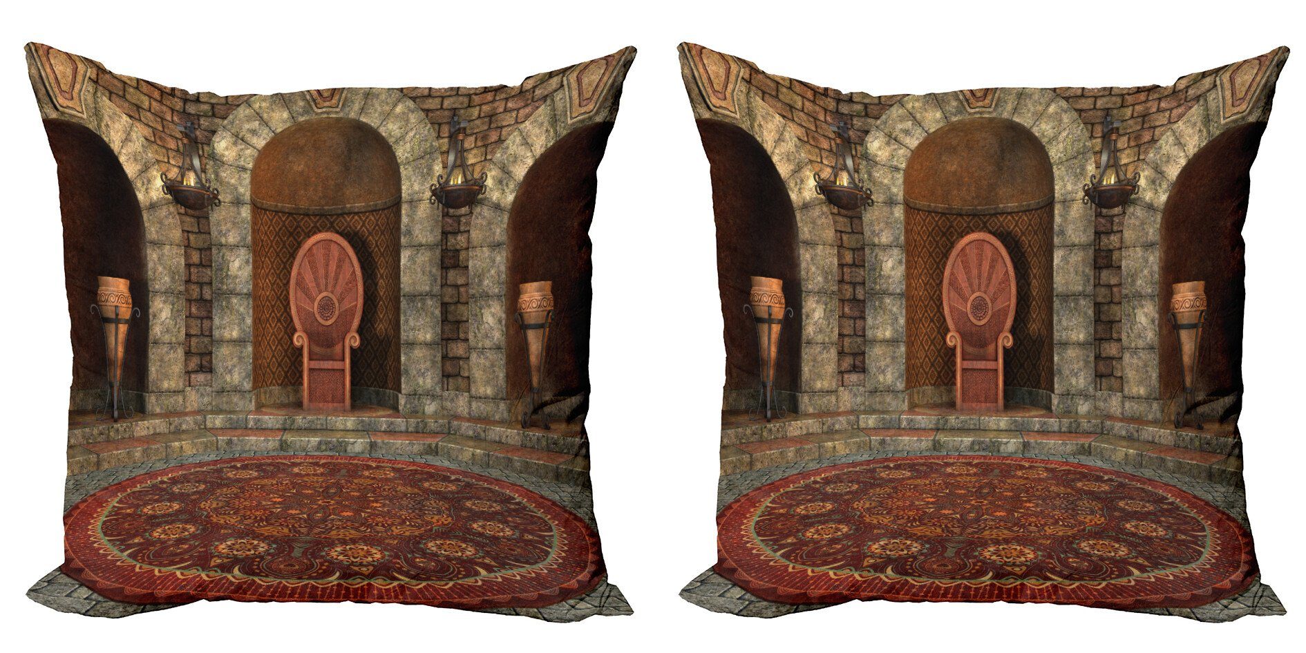 Kissenbezüge Modern Accent Doppelseitiger Digitaldruck, Abakuhaus (2 Stück), gotisch König Weinlese