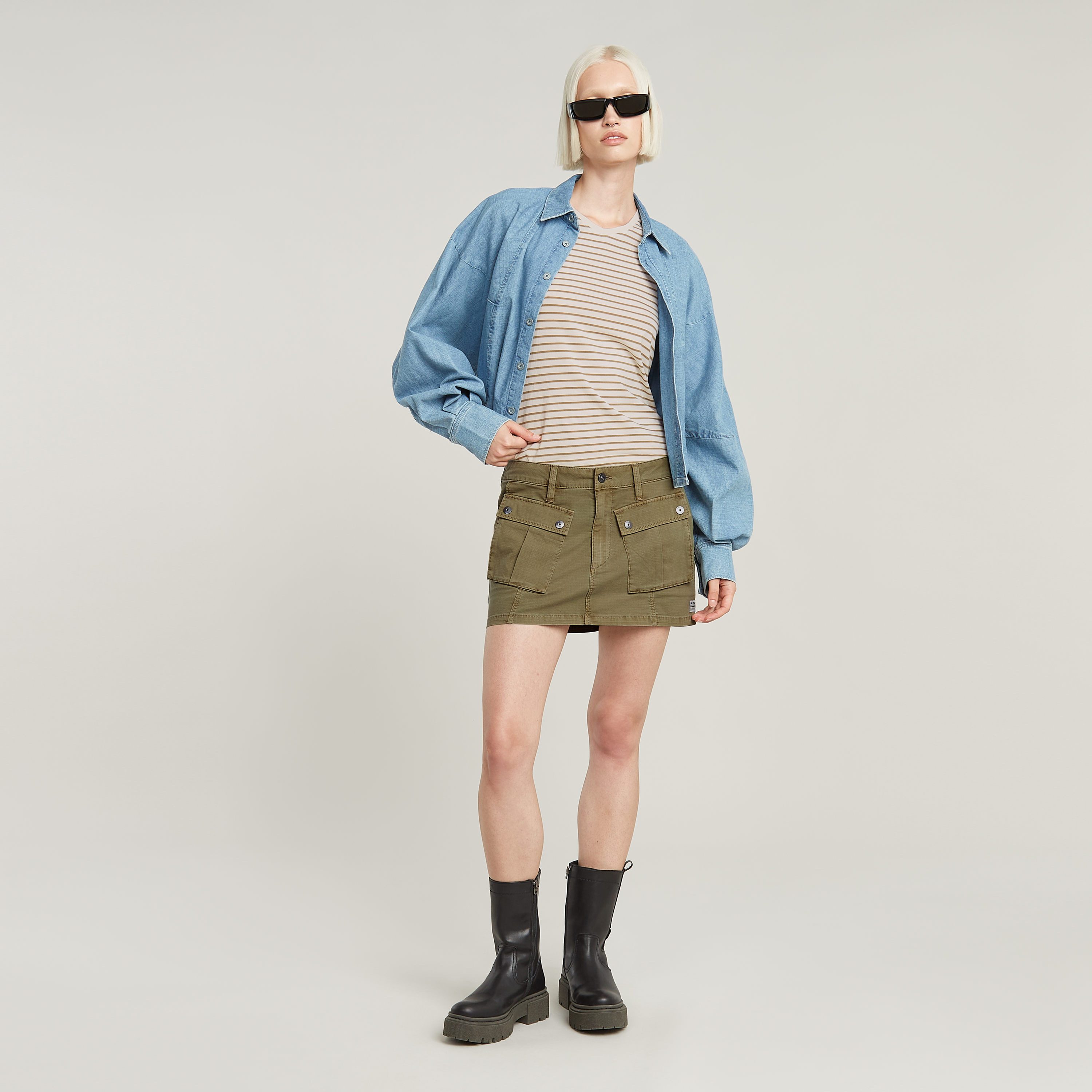 G-STAR V-Shirt Eyben mit Label