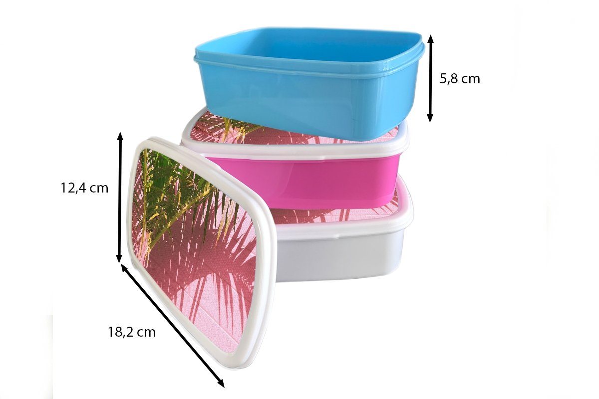 Tropisch MuchoWow Snackbox, Rosa, Sommer Brotdose - Erwachsene, Kunststoff Kunststoff, Mädchen, - Kinder, Lunchbox Brotbox - für Pflanze (2-tlg),