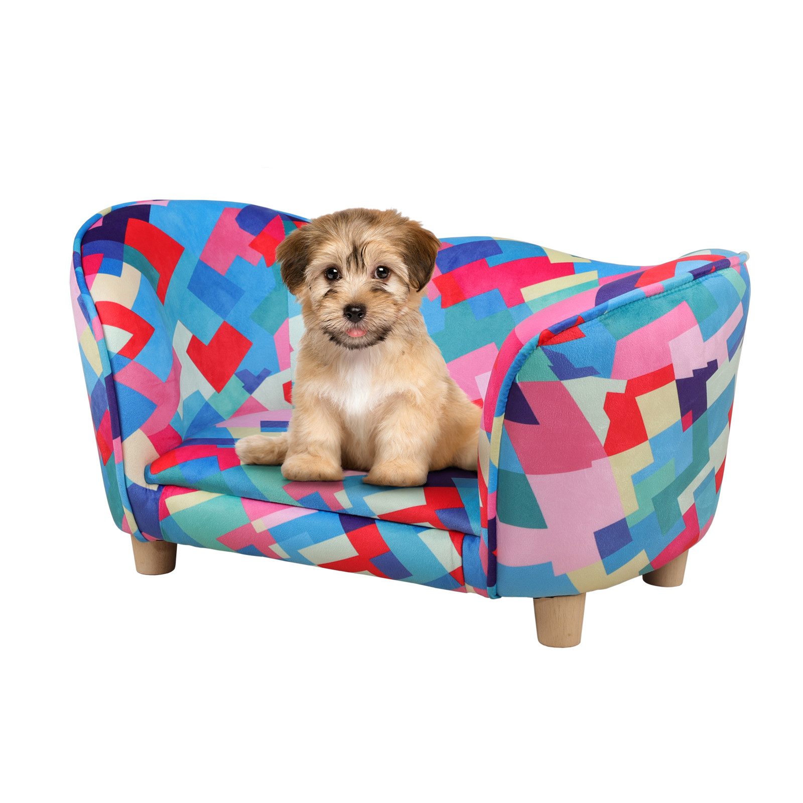 HTI-Living Tierbett Hundesofa Bunt Gemustert Cora, 100% Polyester, Hundecouch Hundebett