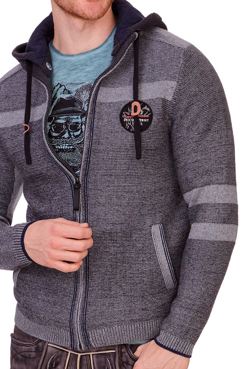 Spieth & Wensky Outdoorjacke Strickjacke Herren - SILVAN - mittelgrau