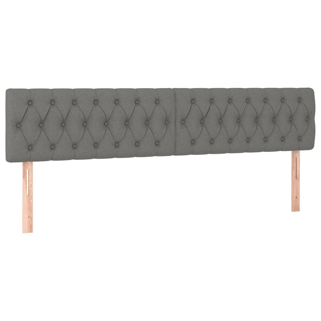 vidaXL Bett Kopfteile Dunkelgrau 180x7x78/88 cm Stoff (1-tlg)