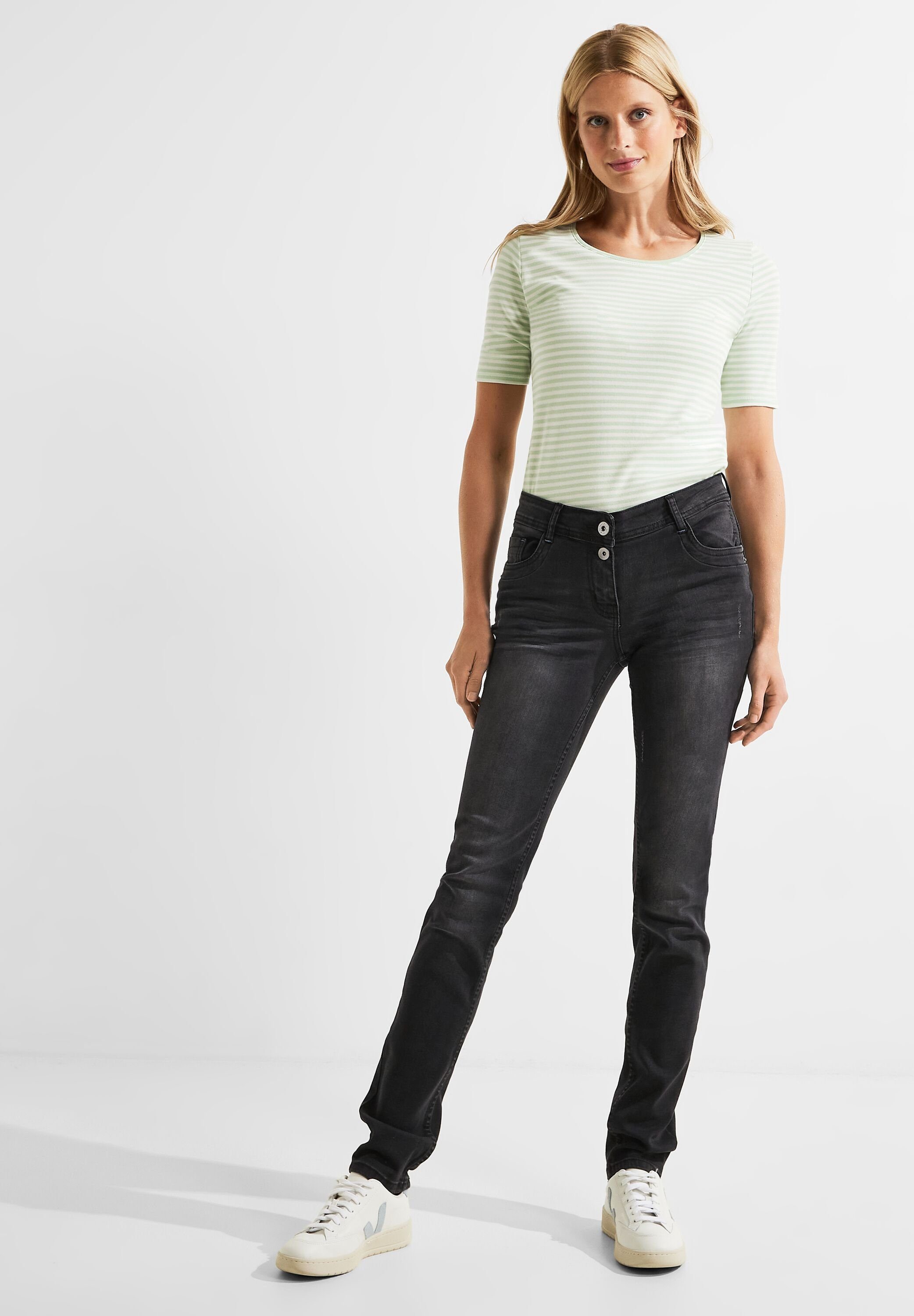 Cecil Materialmix softer Loose-fit-Jeans