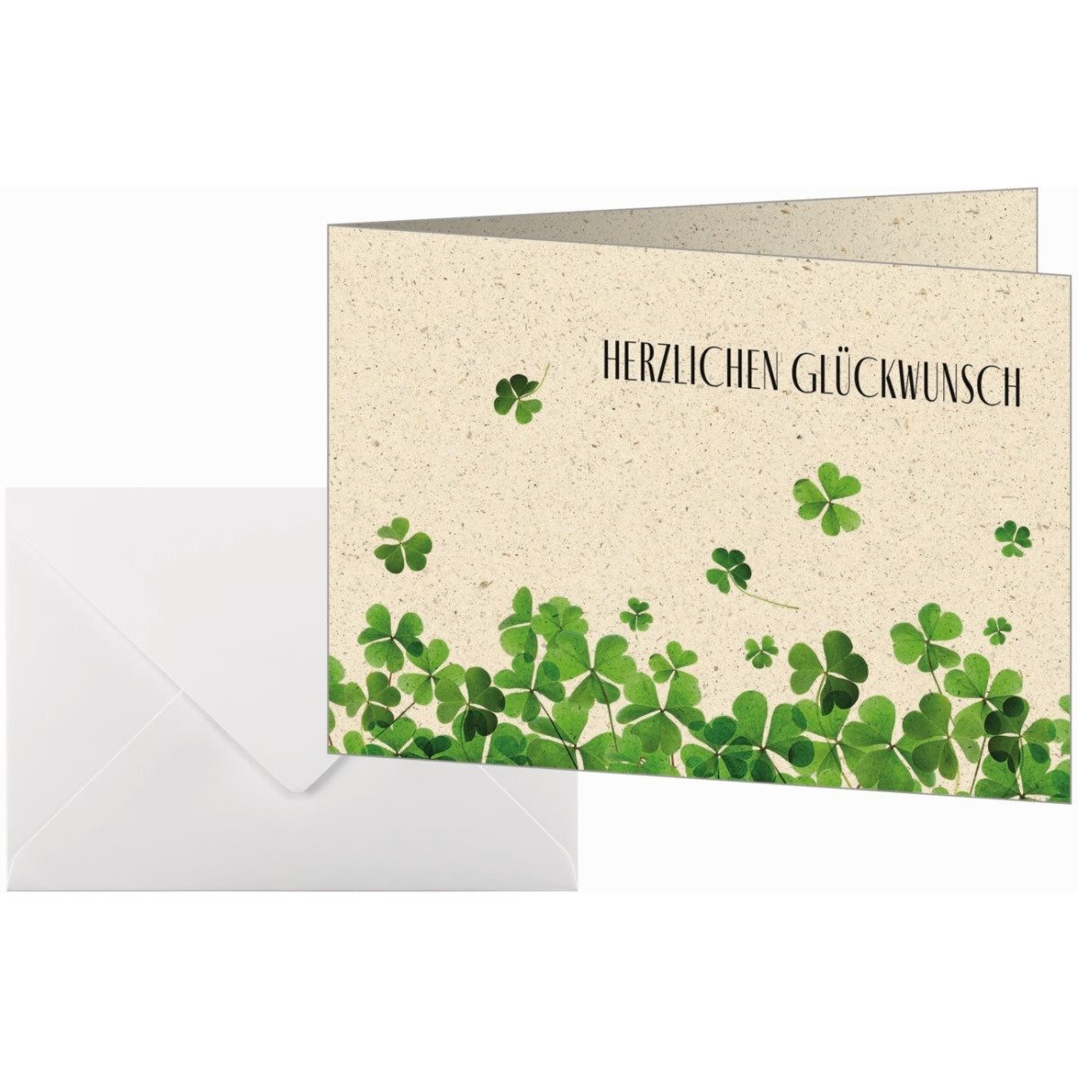 Sigel Klappkarte Glückwunschkarte A6 240g Luck 10+10 Stück (10 Stück)