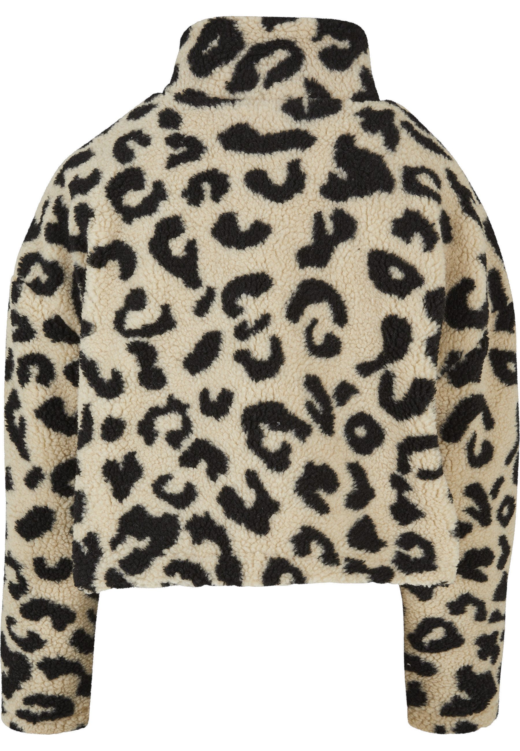 URBAN CLASSICS Kapuzenpullover Urban Classics Damen Ladies Short AOP Sherpa Troyer (1-tlg)