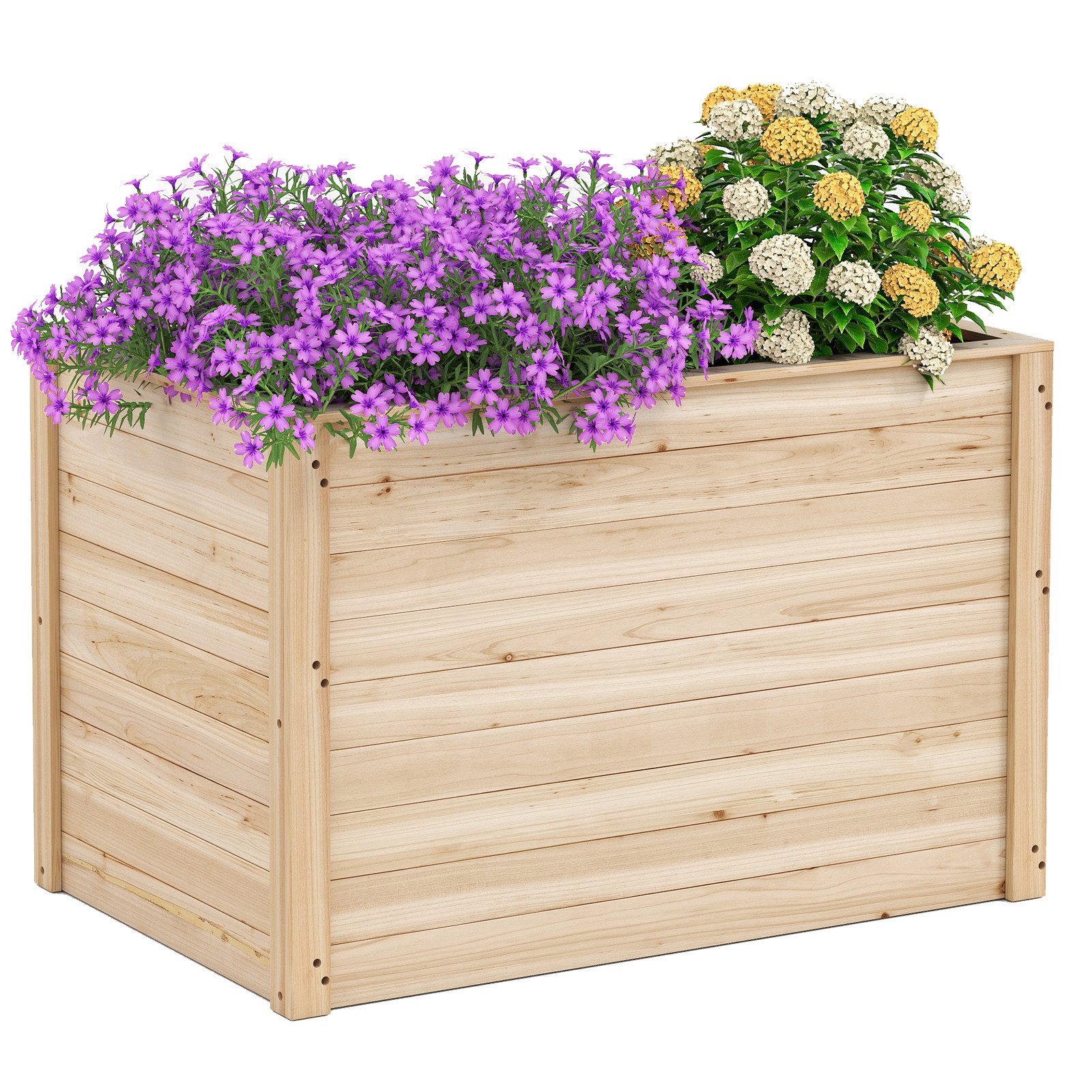 KOMFOTTEU Hochbeet, Gartenbeet mit offenem Boden, 100 x 64 x 65,5 cm