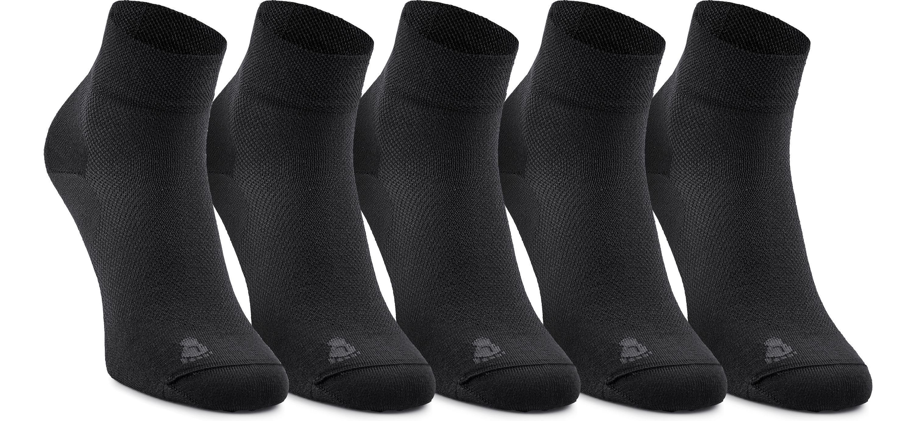 Ladeheid Socken Unisex 5 Pack Socken aus Bambusfasern LASS0004 Schwarz