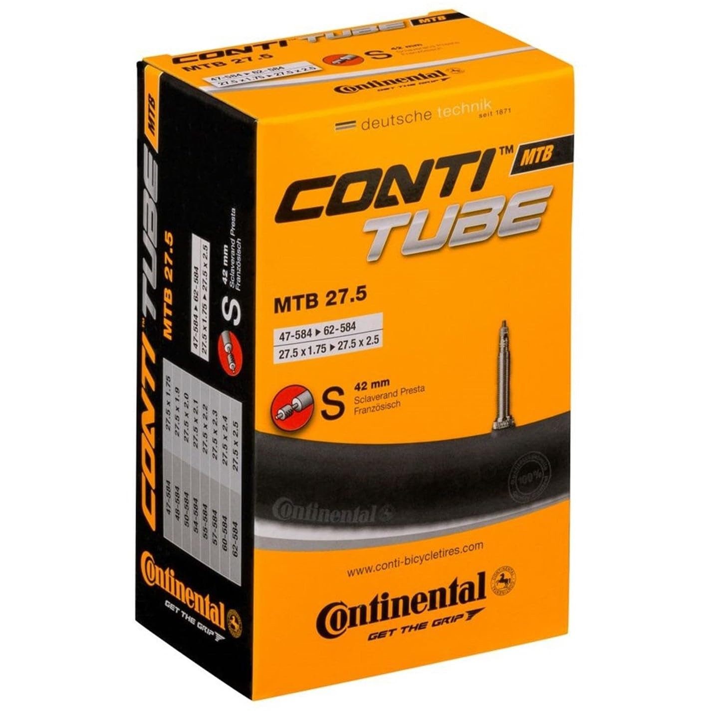 CONTINENTAL Fahrradschlauch Mtb 27.5, 27.5x1.75/2.40" 47/62-584 SV 42mm, (1-St)