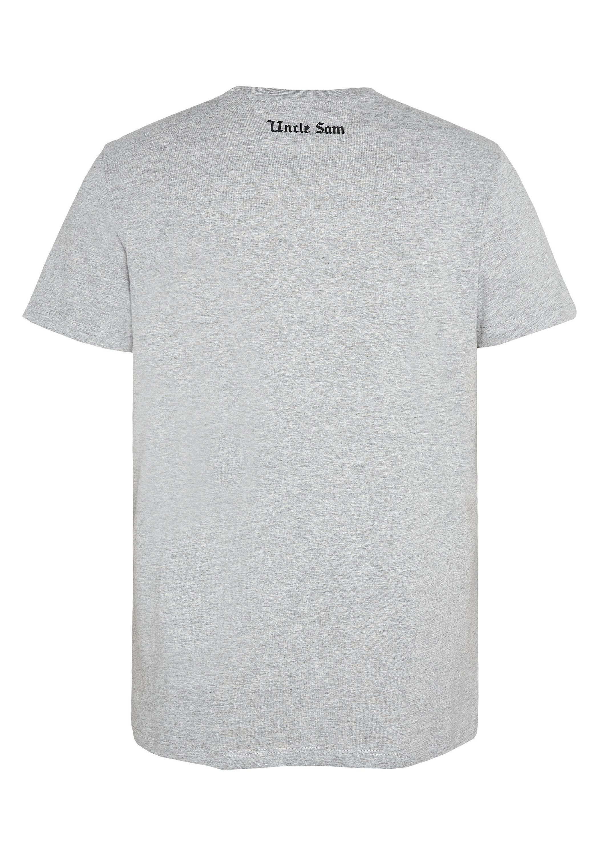 aus Neutral Melange Baumwolle Sam 17-4402M Gray Uncle Print-Shirt