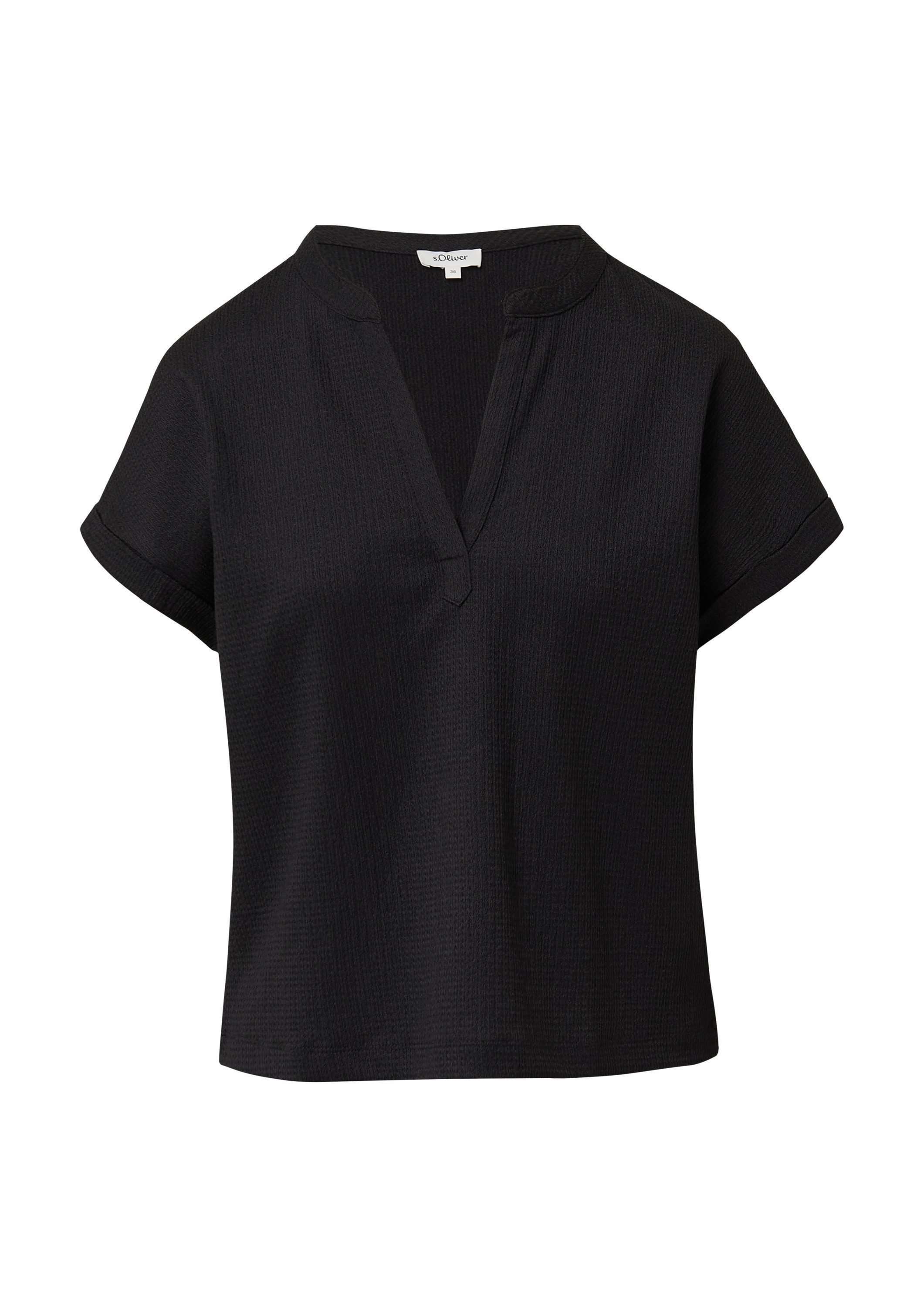 s.Oliver Kurzarmshirt T-Shirt Strukturiertes Blusenshirt im günstig online kaufen