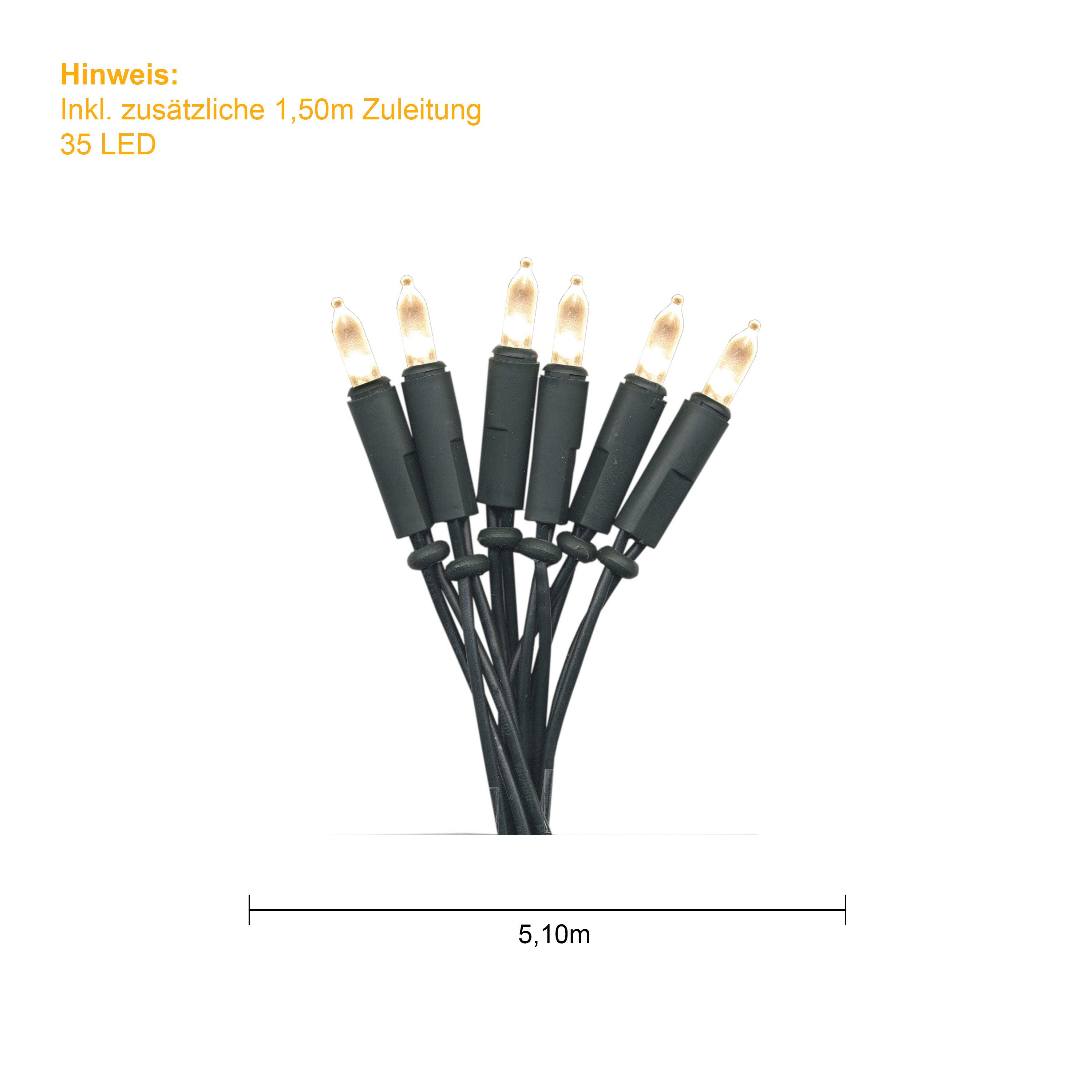 STAR TRADING LED-Lichterkette P-LED Indoor, Lichterkette,P-LED Indoor', grün, 35 P-LEDs, 5m