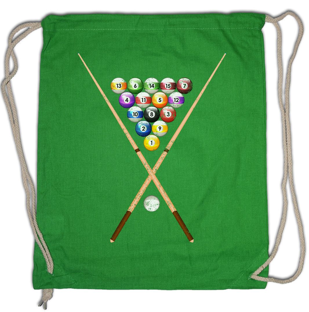 Urban Backwoods Turnbeutel Pool Billard II Turnbeutel Eightball 8 Ball Kugeln Ball Gamble Player (1-tlg), Acht Rockabilly Tattoo 50s