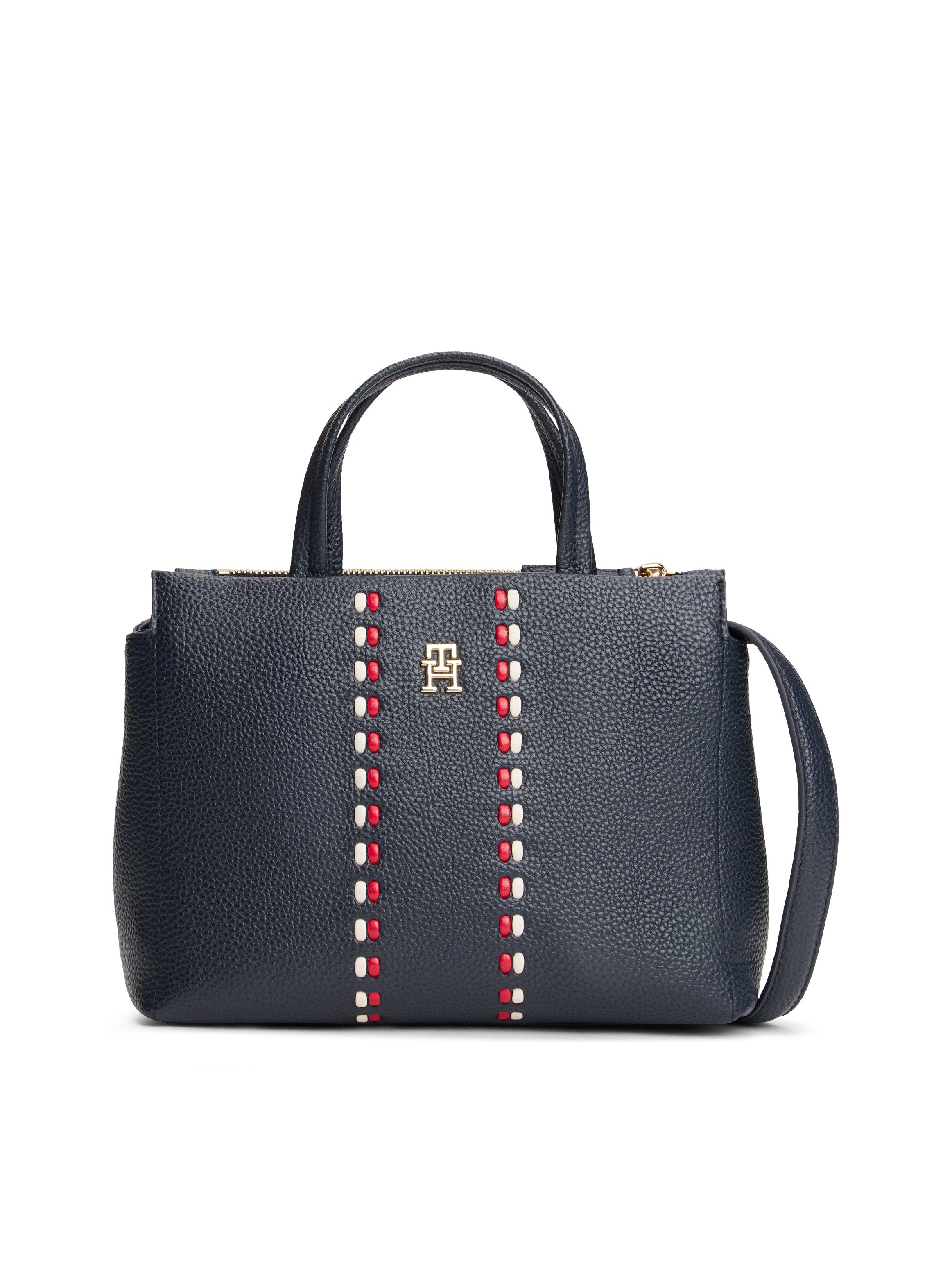 Tommy Hilfiger Satchel TH TIMELESS MINI SATCHEL, Damen Umhängetasche, Tragetasche mit farbigen Details