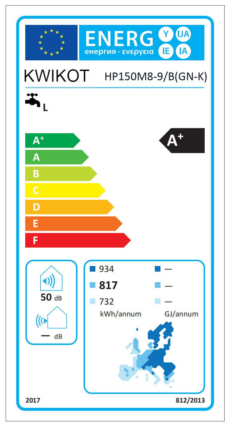 Haier Warmwasser-Wärmepumpe Kwikot by Haier Brauchwasserwärmepumpe Trinkwasser HP150M8-9 150L R290, Energieklasse A+