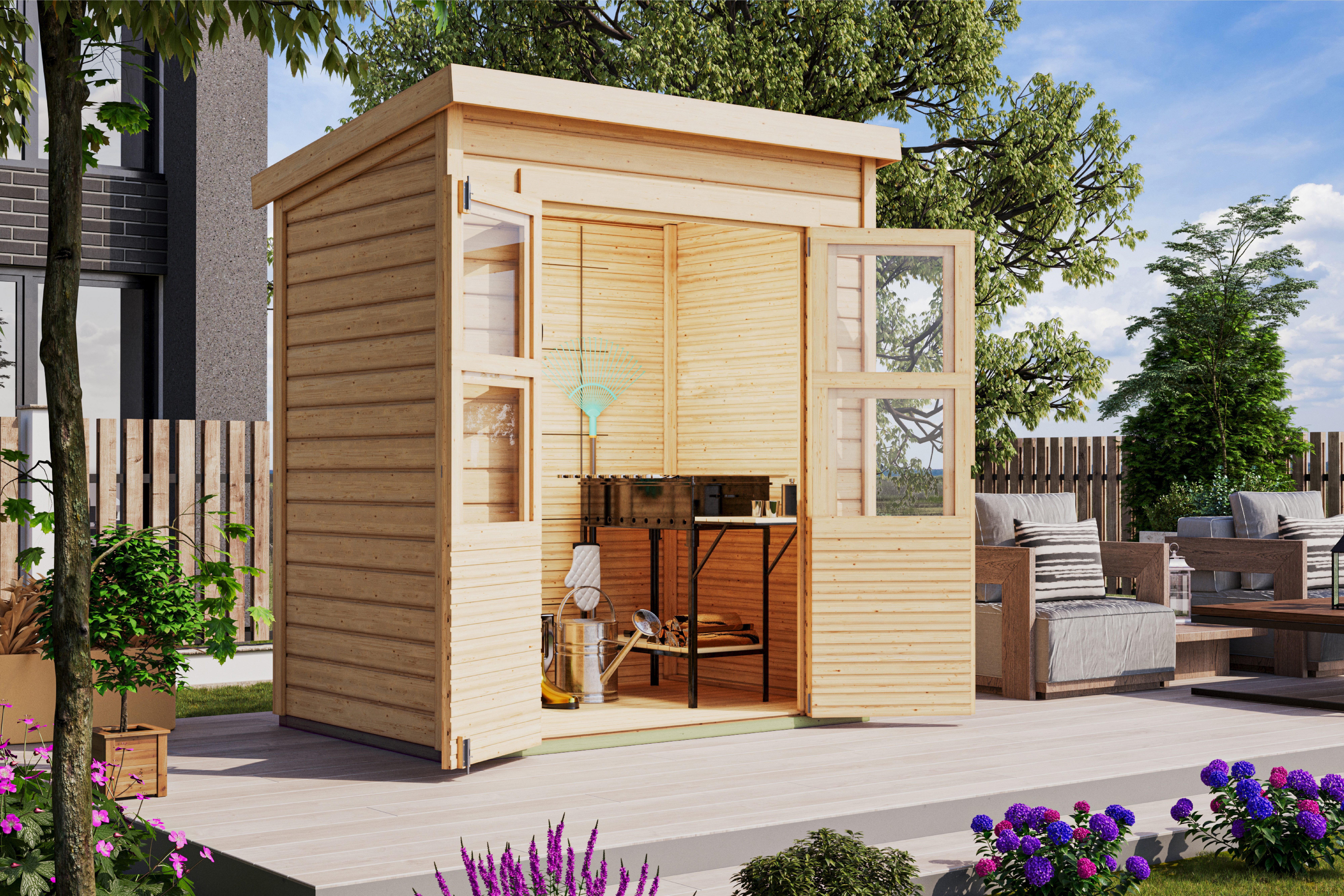 Karibu Gartenhaus Baggersee 1, BxT: 189x142 cm