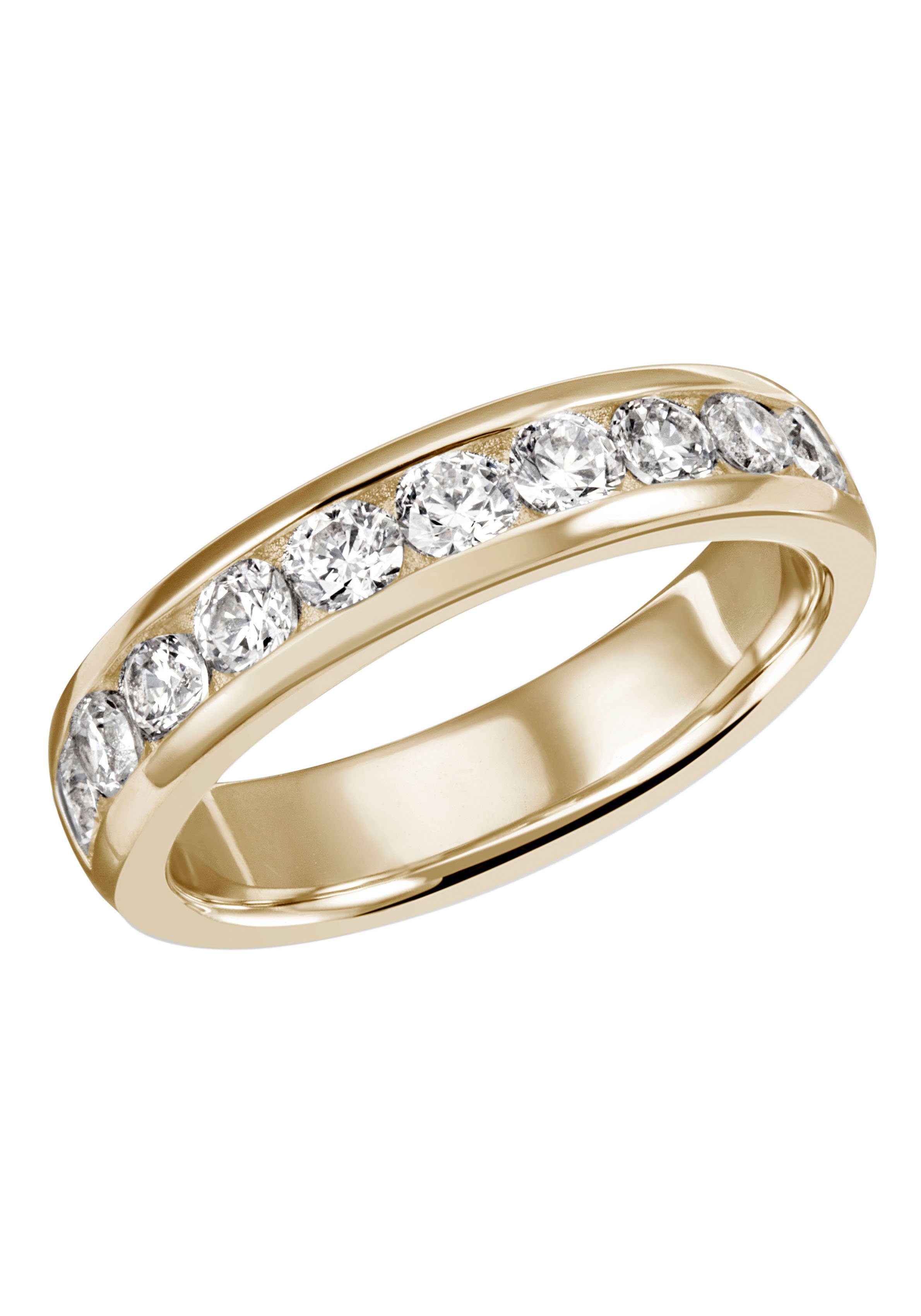 Firetti Fingerring Schmuck Geschenk Silber 925 Silberring Ring Memoire-Optik glitzernd, mit Zirkonia (synth)