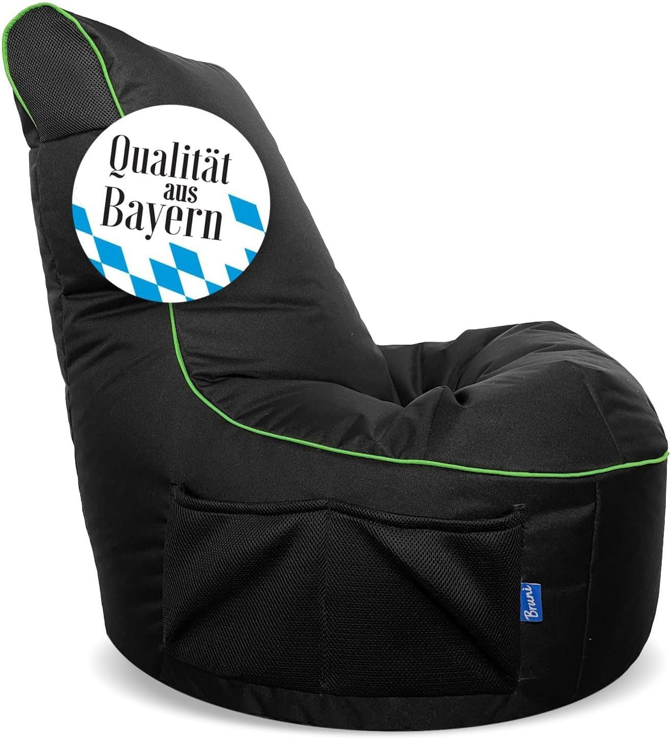 Bruni Sitzsack zum Zocken Cockpit - Bean Bag mit Rückenlehne, Gaming-Sitzsack, indoor & outdoor, robust & gemütlich, aus Deutschland