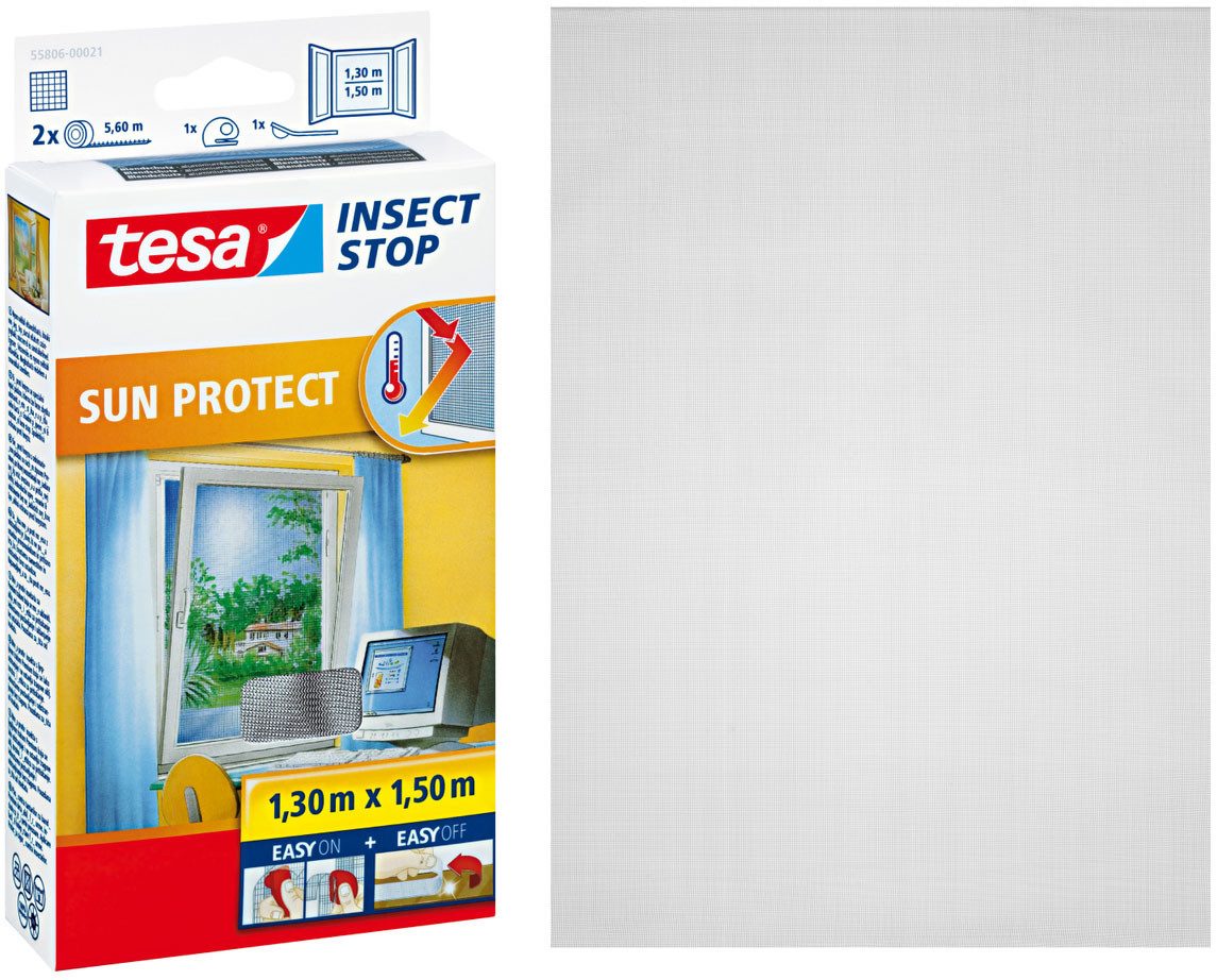 Insektenschutz-Fensterrahmen Insect Stop Comfort SUN Protect Fliegengitter für Fenster - 1.3m:1.5m