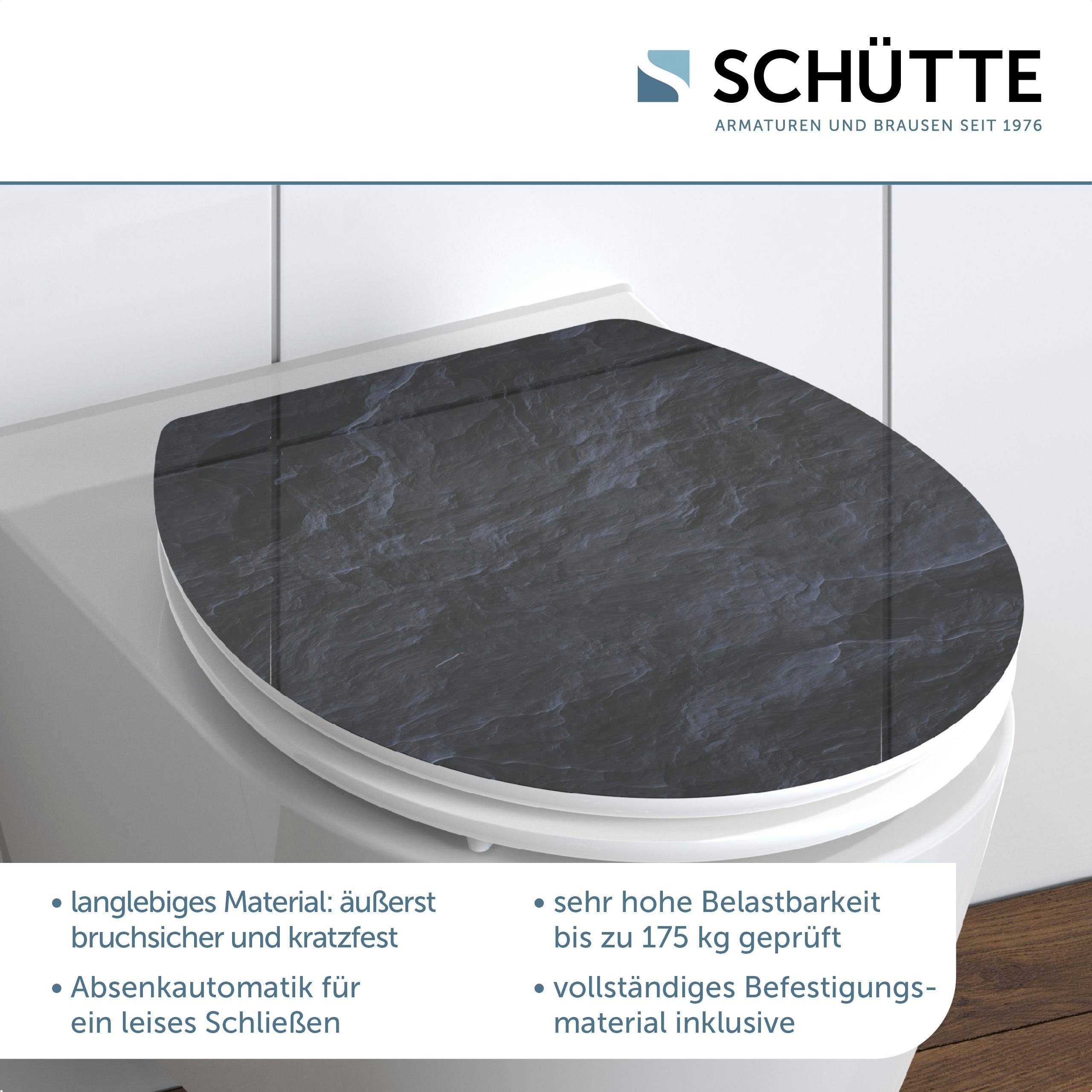 Schütte WC-Sitz BLACK STONE, High Gloss mit MDF Holzkern, mit Absenkautomat günstig online kaufen