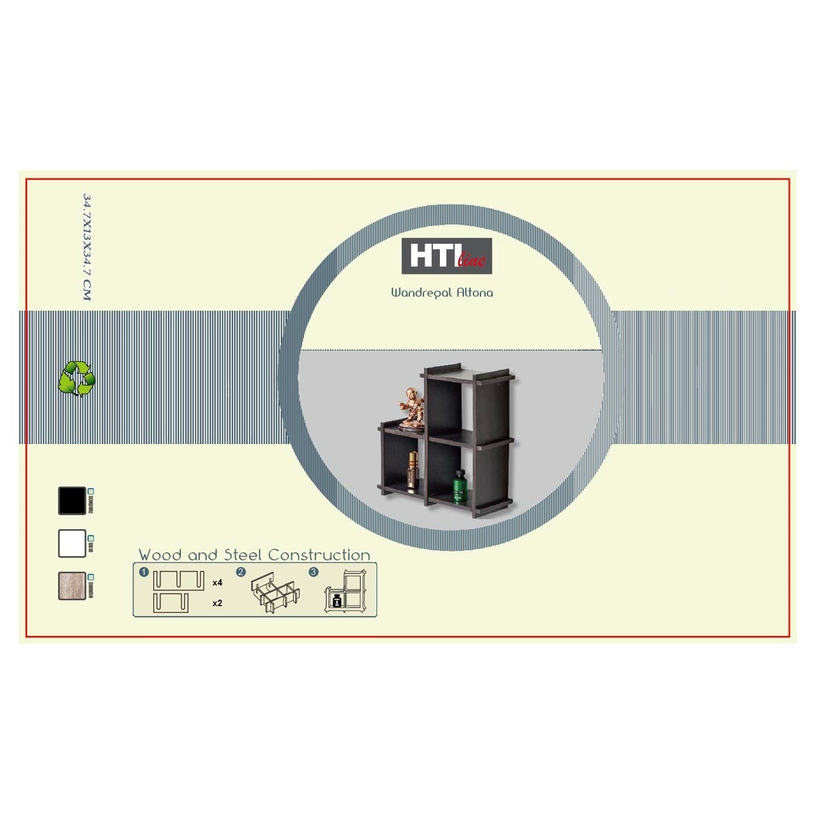 HTI-Line Wandregal Wandregal Altona 907, Stück 1-tlg., 3 Regalfächer günstig online kaufen