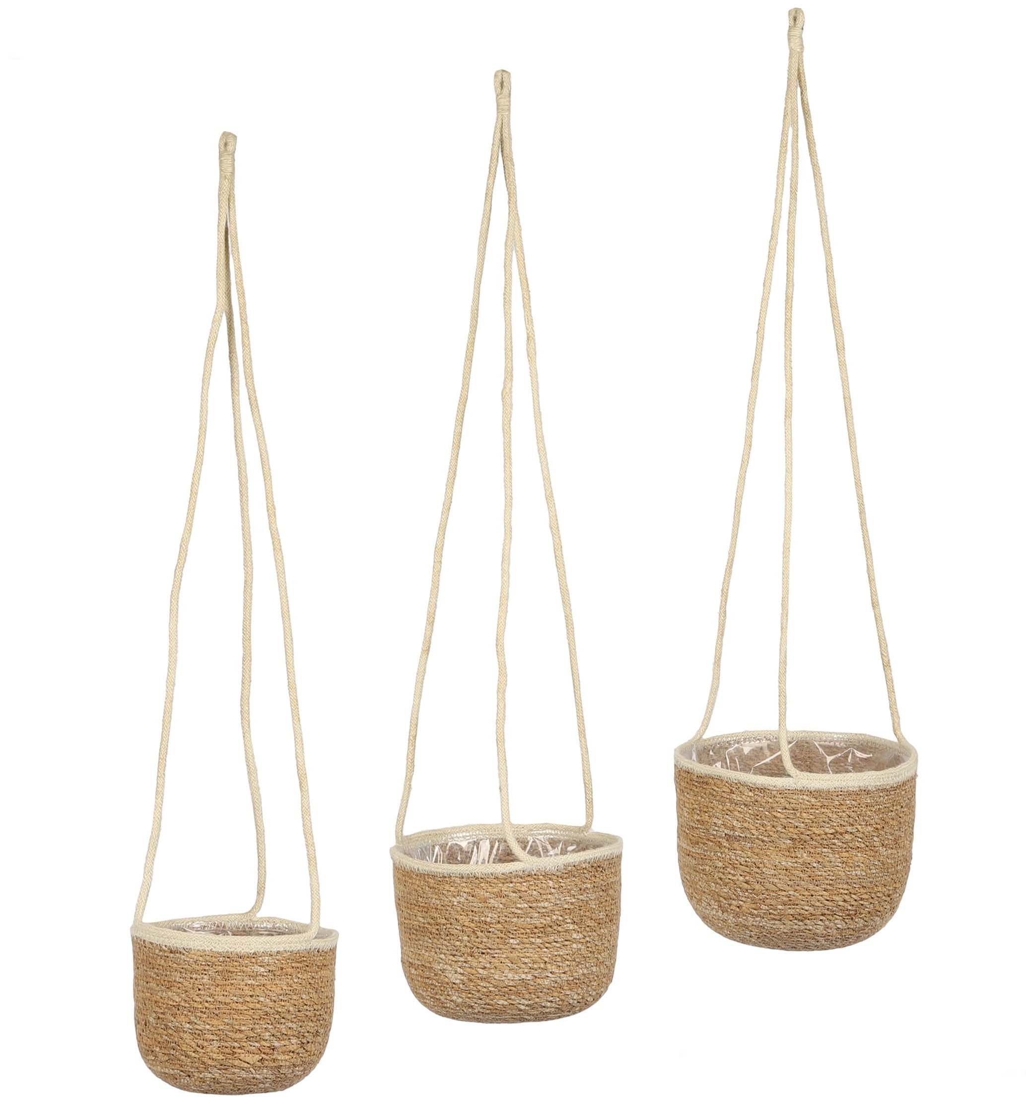 Spetebo Übertopf Seegras Blumenampel 3er Set günstig online kaufen