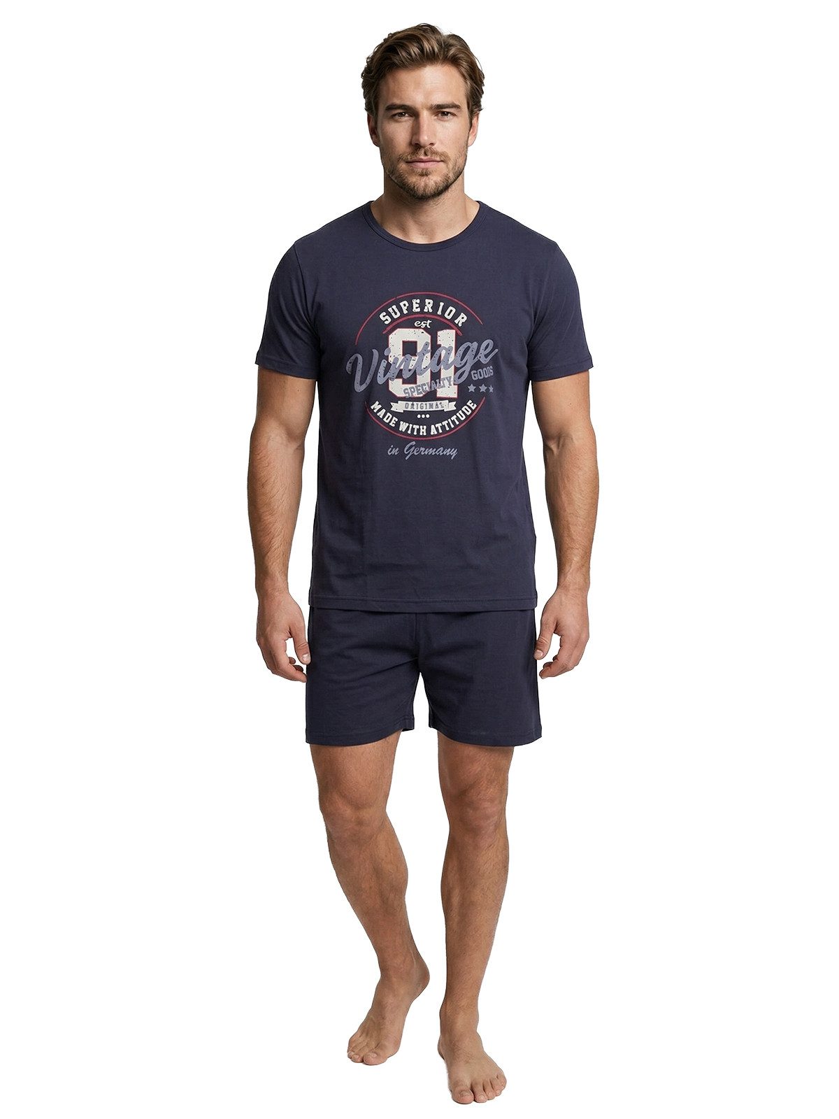 Henry Terre Shorty Pyjama Set Kurz - Paul Vintage