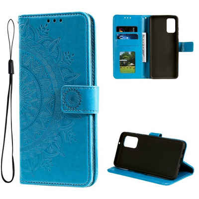 CoverKingz Handyhülle Hülle für Samsung Galaxy A13 4G Handyhülle Flip Case Cover Tasche 16,5 cm (6,5 Zoll), Klapphülle Schutzhülle mit Kartenfach Schutztasche Motiv Mandala