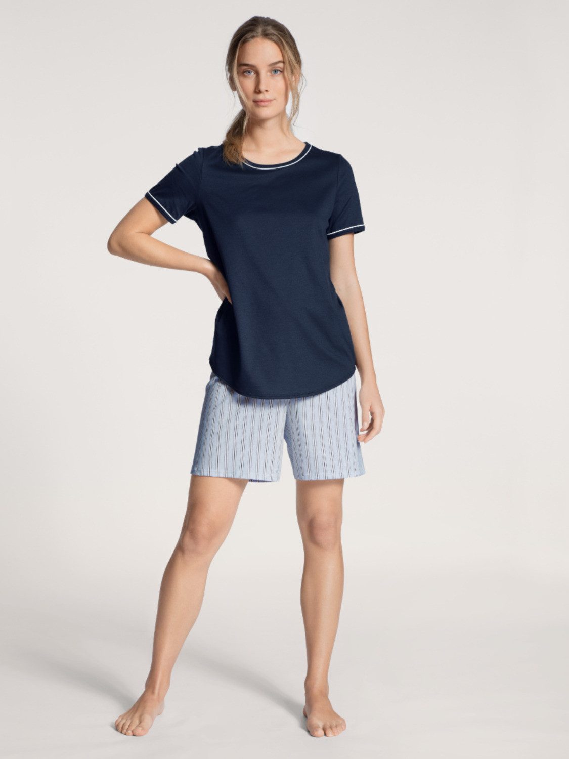 CALIDA Damen Schlafanzug Sweet Dreams – Zweiteiler Aus 100% Baumwolle, 3/4 Arm, Bequemer Pyjama Für Erholsame Nächte
