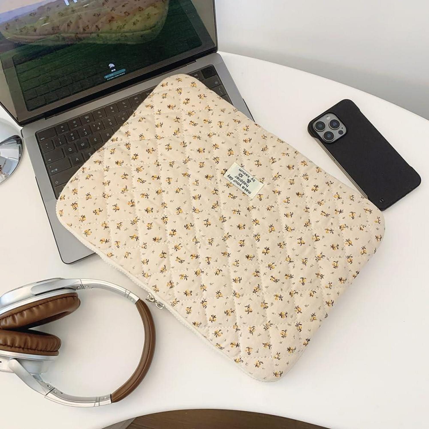 LuxusKollektion Laptoptasche Laptop Hülle Puffy 11 13 14 Zoll Notebook Gelb 15 Zoll