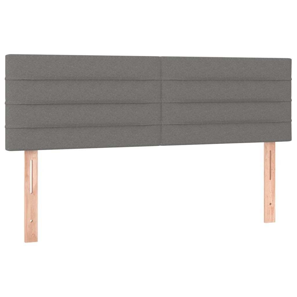 vidaXL Bett Kopfteile Dunkelgrau 144x5x78/88 cm Stoff (1-tlg)