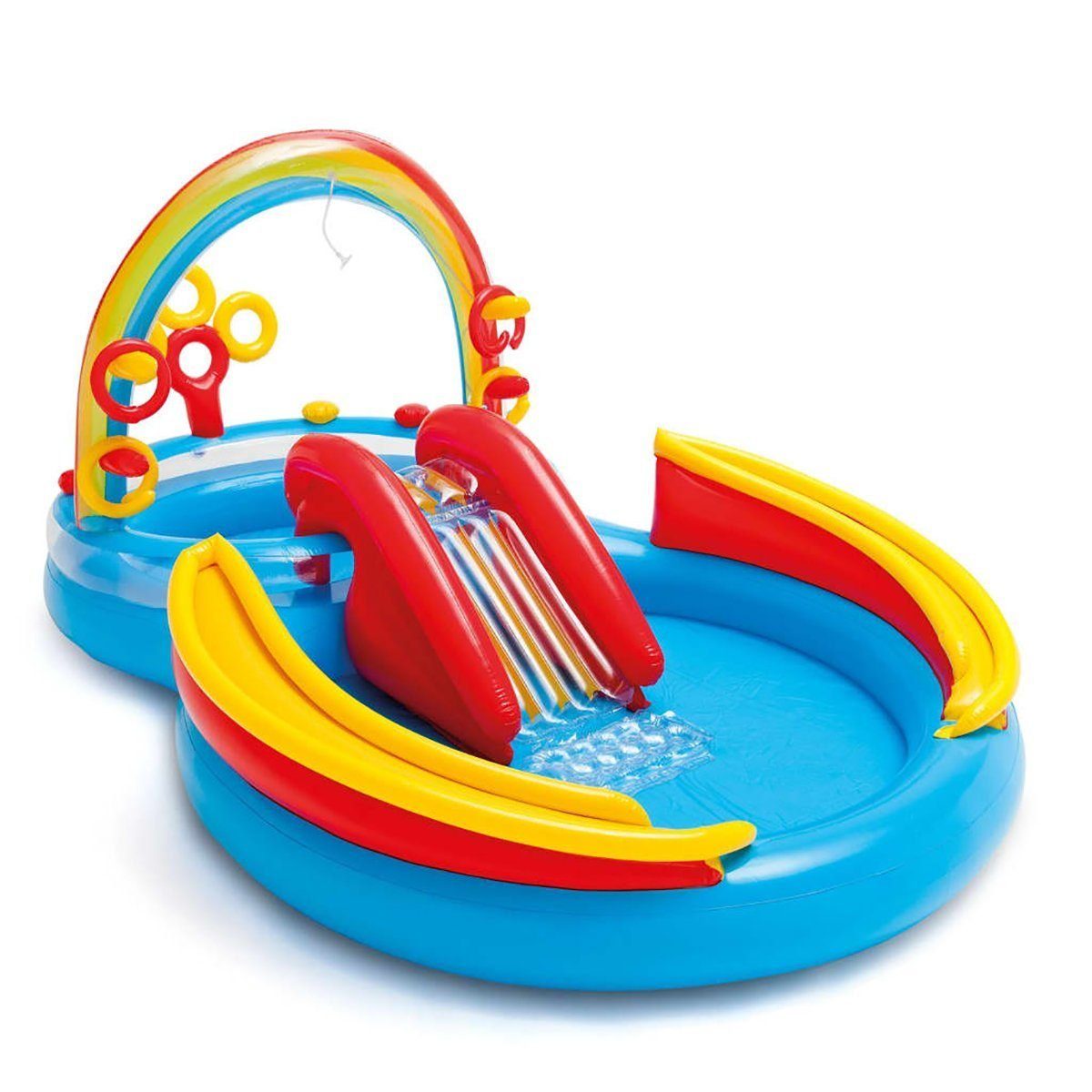 DOTMALL Schwimmweste Ring Quick-Fill Aufblasbarer Intex Center" Play "Rainbow Pool