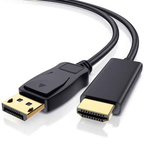 Primewire Audio- & Video-Kabel, DisplayPort, HDMI Typ A (100 cm), DisplayPort auf HDMI Konverterkabel Adapterkabel 4K 3840 x 2160 - 1m