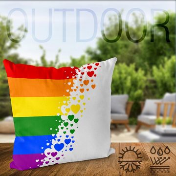 Kissenbezug, VOID (1 Stück), Regenbogen Streifen Herzen Farben bunt Herz Gay pride flag parade clu