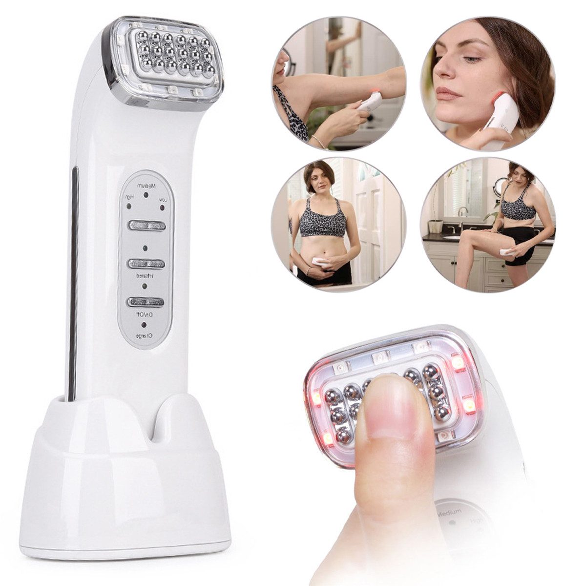 Dermaroller Radiofrequenz Gerät Gesicht und Körper Antiaging Massagegerät