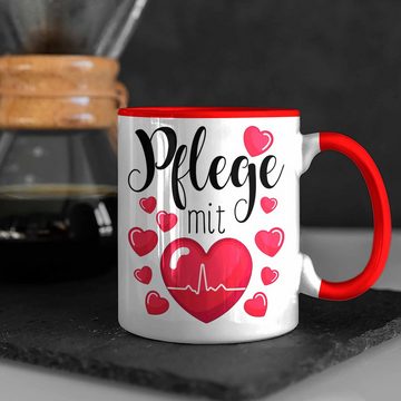 Trendation Tasse Pflege Tasse Geschenk Pflege Mit Herz Altenpflege Krankenpflege Pflege