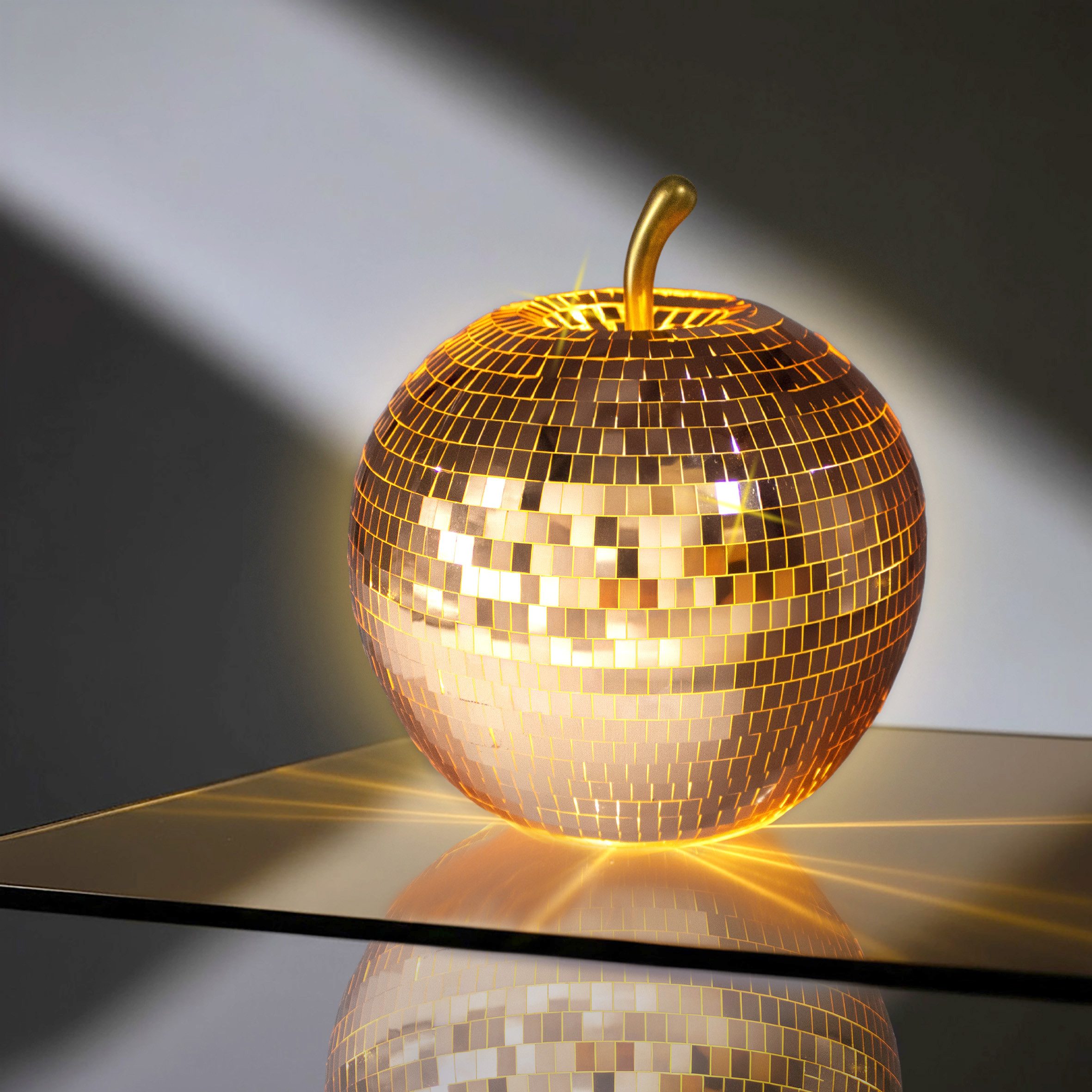 Spetebo LED Dekoobjekt, Ein-/Ausschalter, Timer, LED fest verbaut, warm weiß, Deko Frucht aus Crackle Glas beleuchtet Batterie betrieben