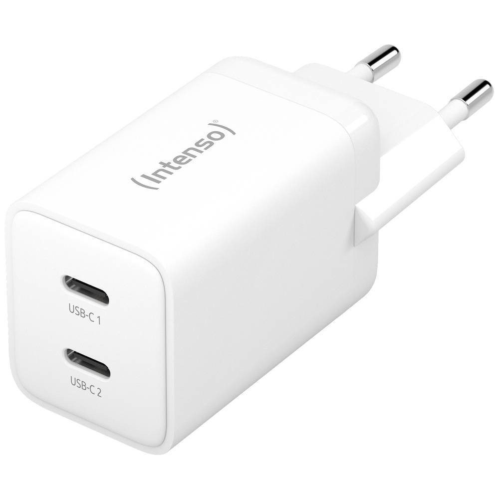 Intenso Intenso W40CC GaN Dual USB-C Ladegerät Schnelllade-Gerät (USB-Ladegerät, 40W, GaN Technologie)