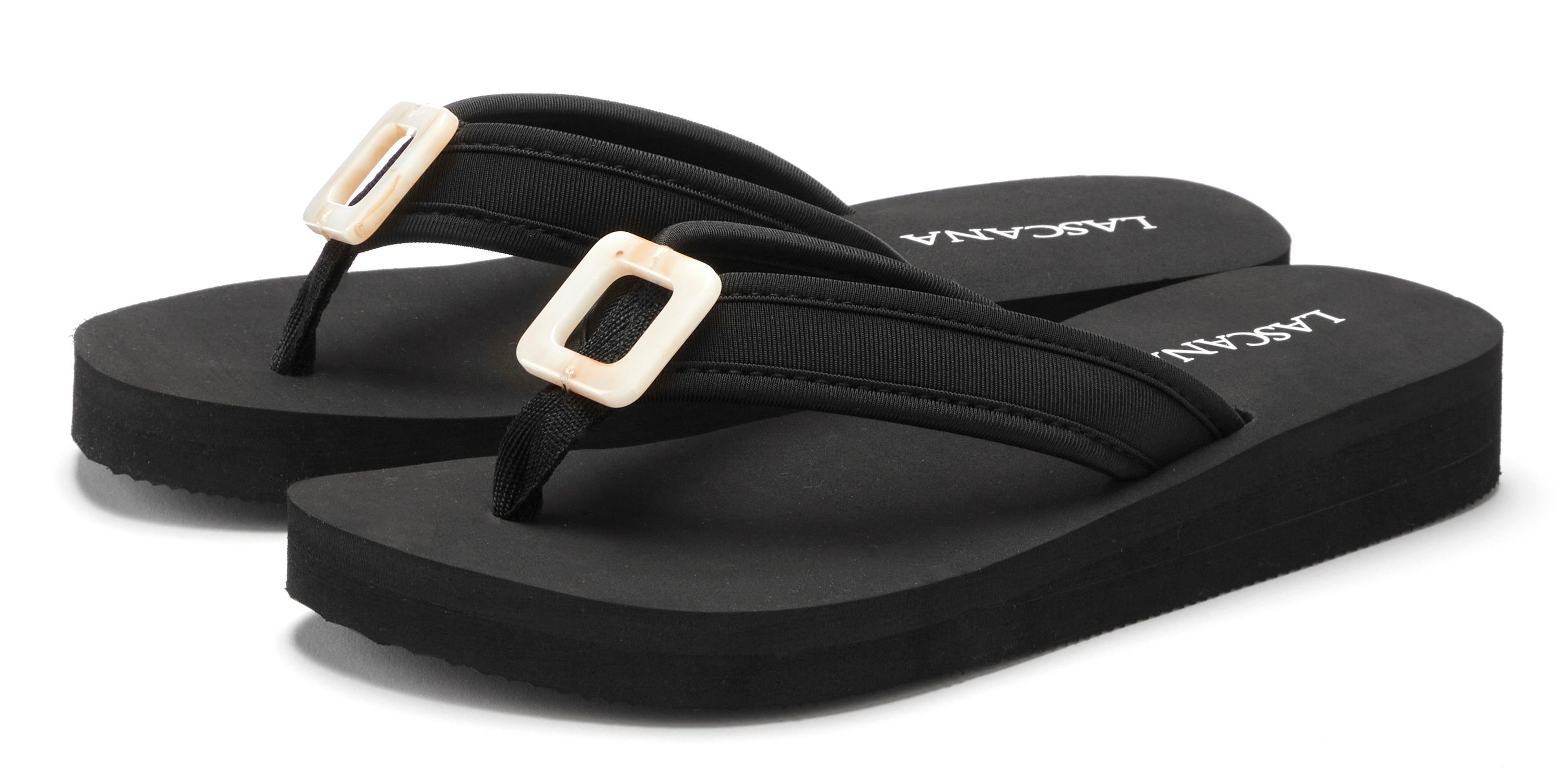 LASCANA Sandale, Pantolette Badezehentrenner Zehentrenner, Badeschuh mit Zi günstig online kaufen