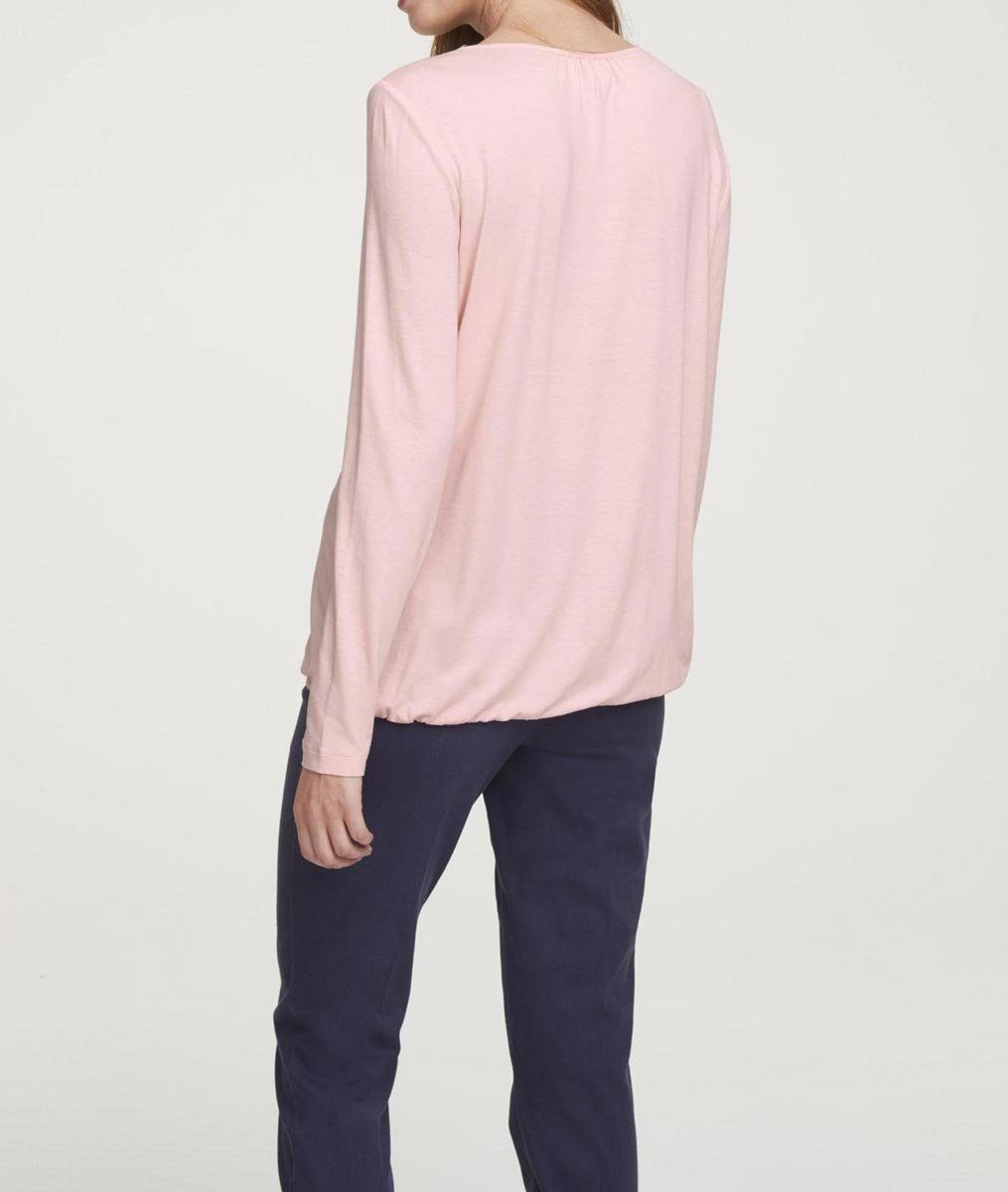 heine T-Shirt Heine mit Chiffon, Jerseyshirt Damen rosé