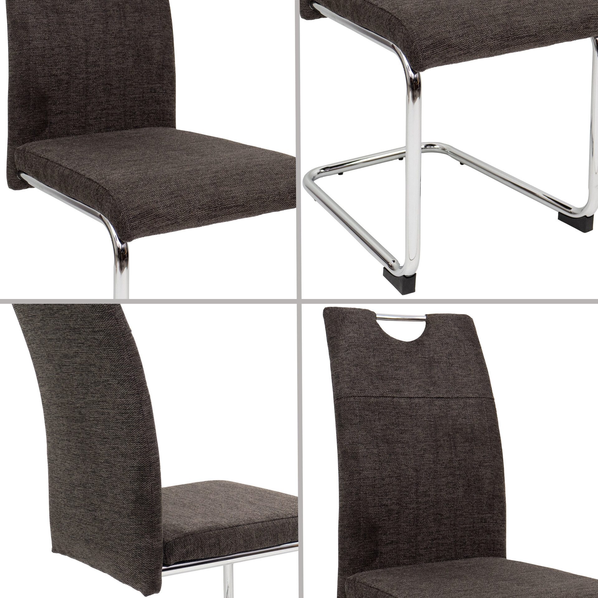 TRISENS Esszimmerstuhl tr-56 (Stück, 4 St), Schwingstuhl mit robustem Metallgestell – Bild 3 von 4