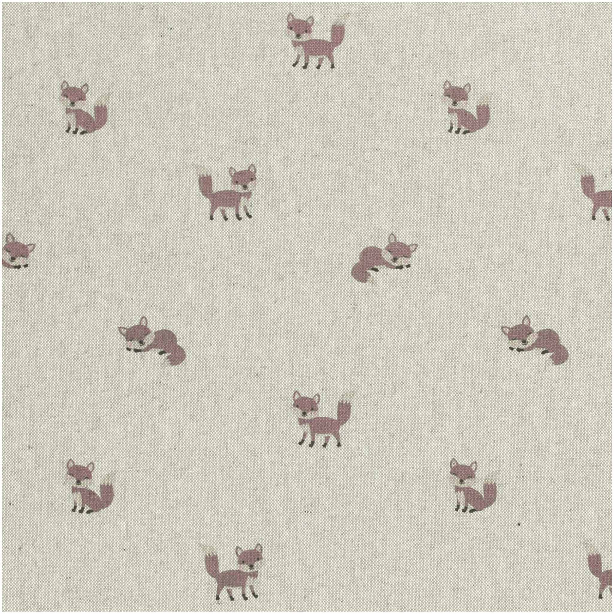 maDDma Stoff Dekostoff Halbpanama Tiere ab 1 x 1,4 m Farbwahl, Fuchs natur