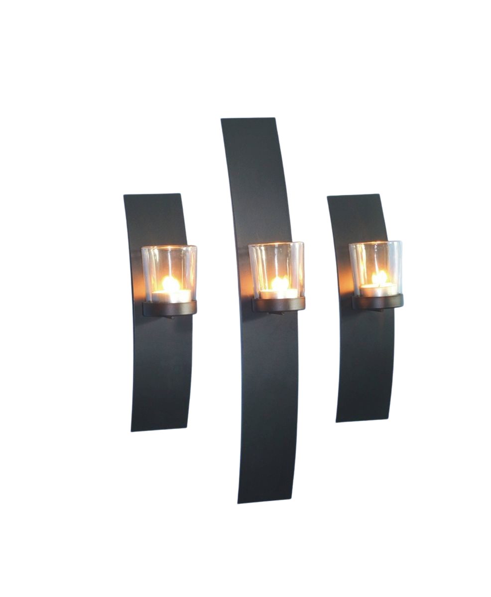 Gravidus Wandkerzenhalter 3er Set Wandkerzenhalter Schwarz günstig online kaufen