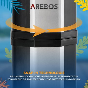 Arebos Solardusche 35 Liter, 216 cm, bis 60°C, inklusive Abdeckhaube (Stück, 1 St., Solardusche), Inkl. Abdeckung