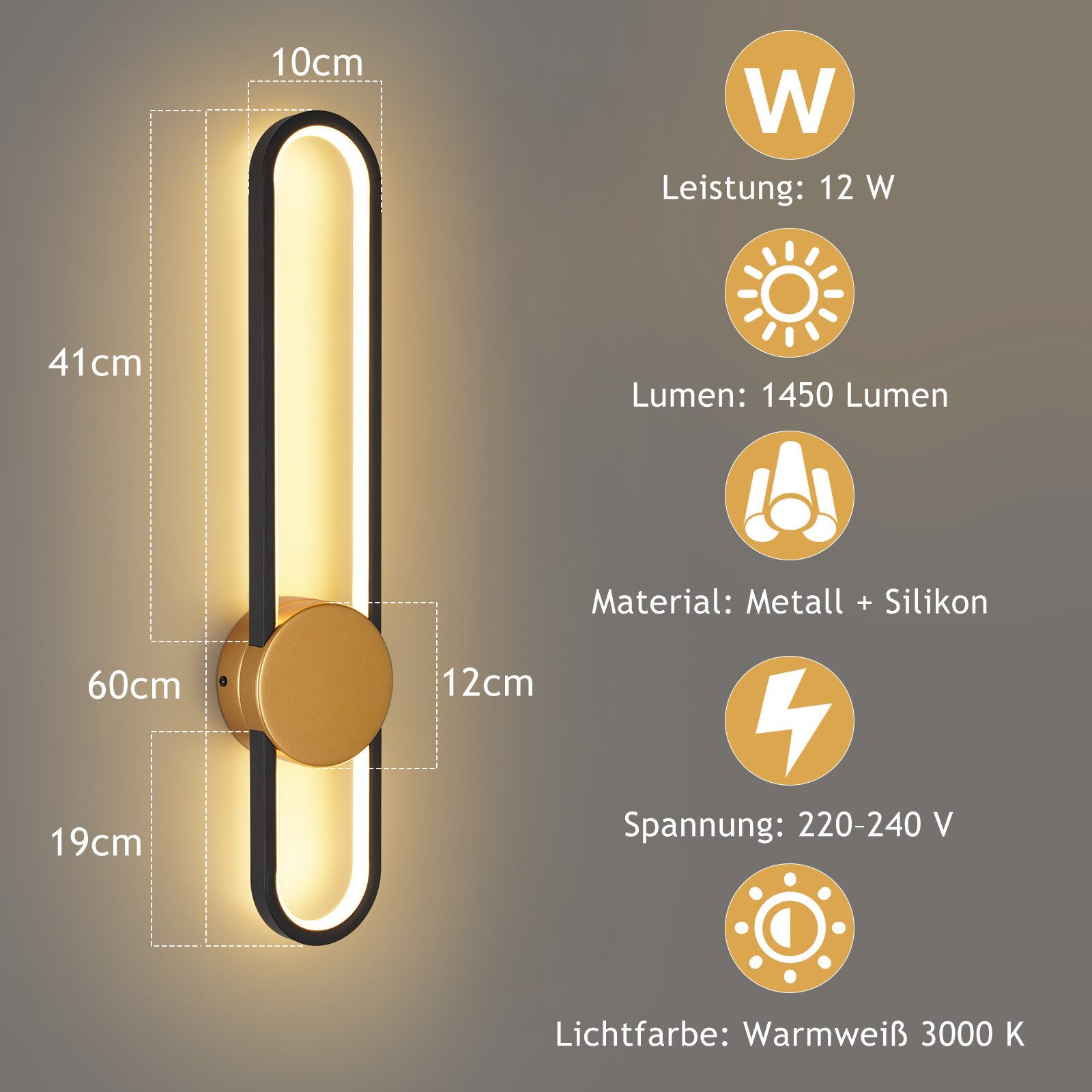 ZMH LED Wandleuchte Innen Wandlampe Flurlampe günstig online kaufen