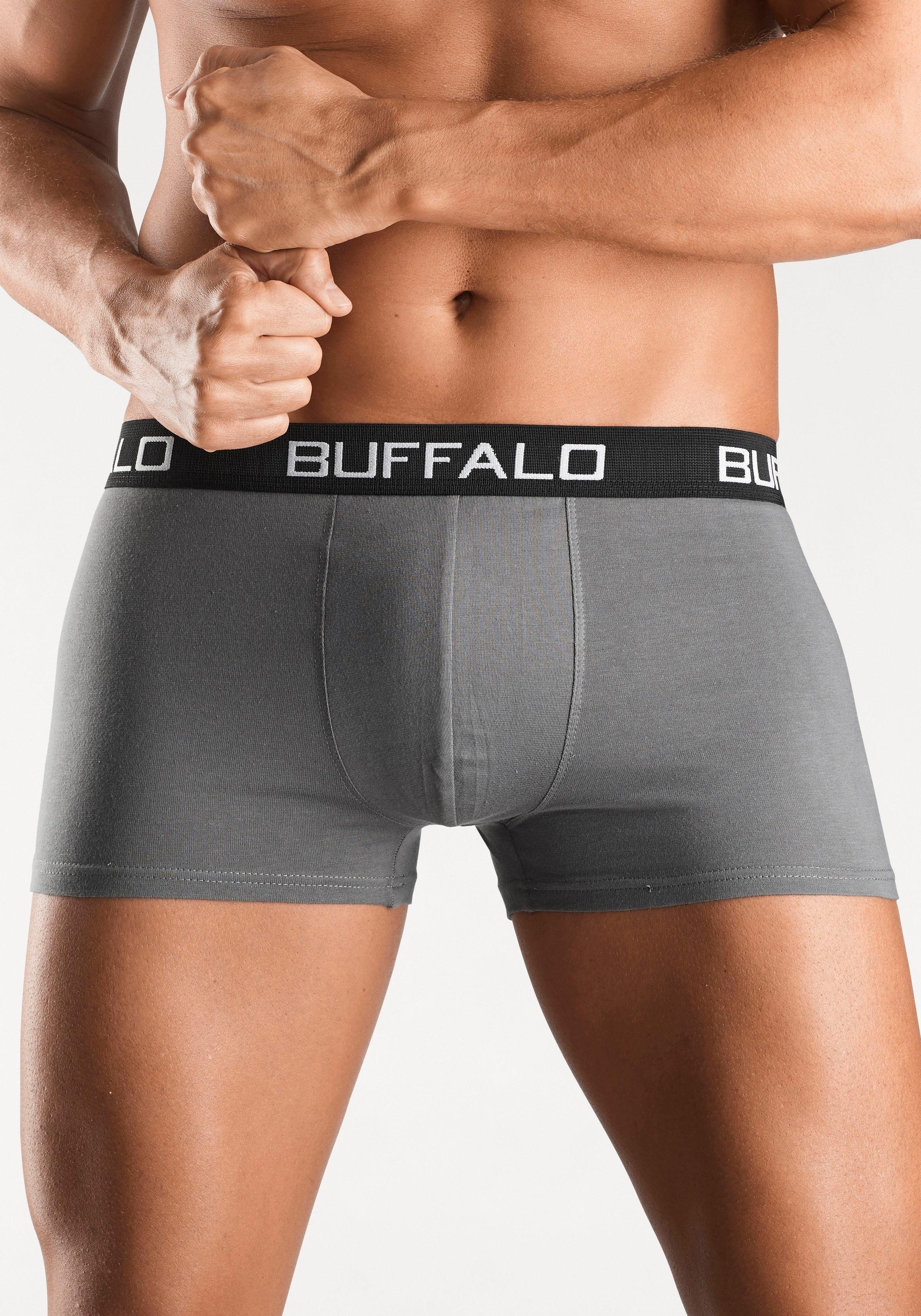 Buffalo Boxer (Packung, 4-St) bordeaux, Retro khaki unifarbene petrol, Pants grau