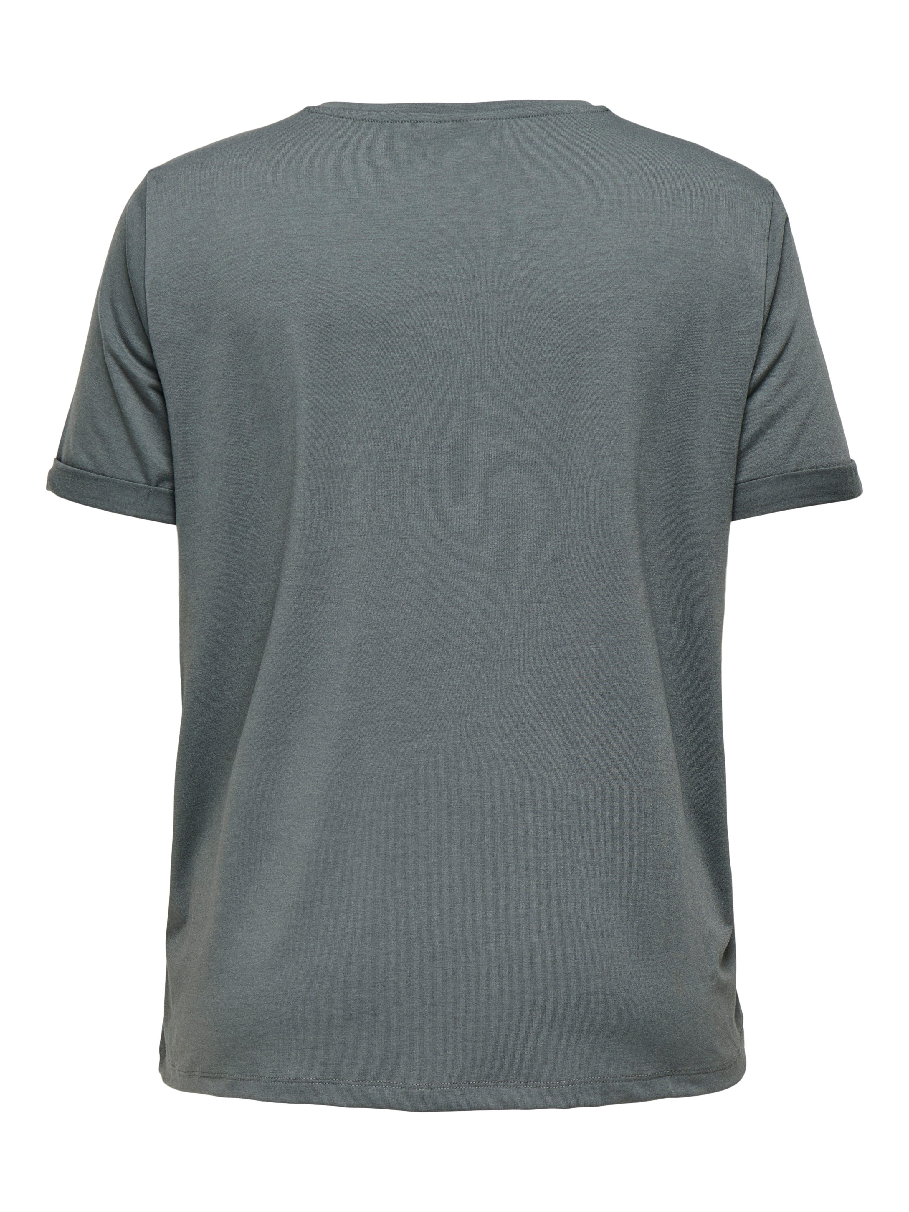 ONLY CARMAKOMA Kurzarmshirt CARMOSTER S/S FOLD UP TOP JRS NOOS Materialmix, regular fit