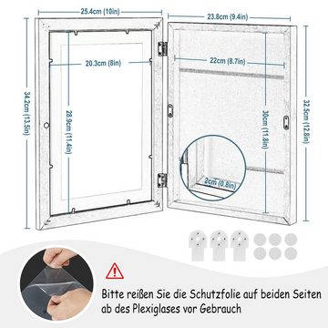 EUGAD Bilderrahmen, (10 St), 3D Bilderrahmen zum Befüllen, A4 Objektrahmen